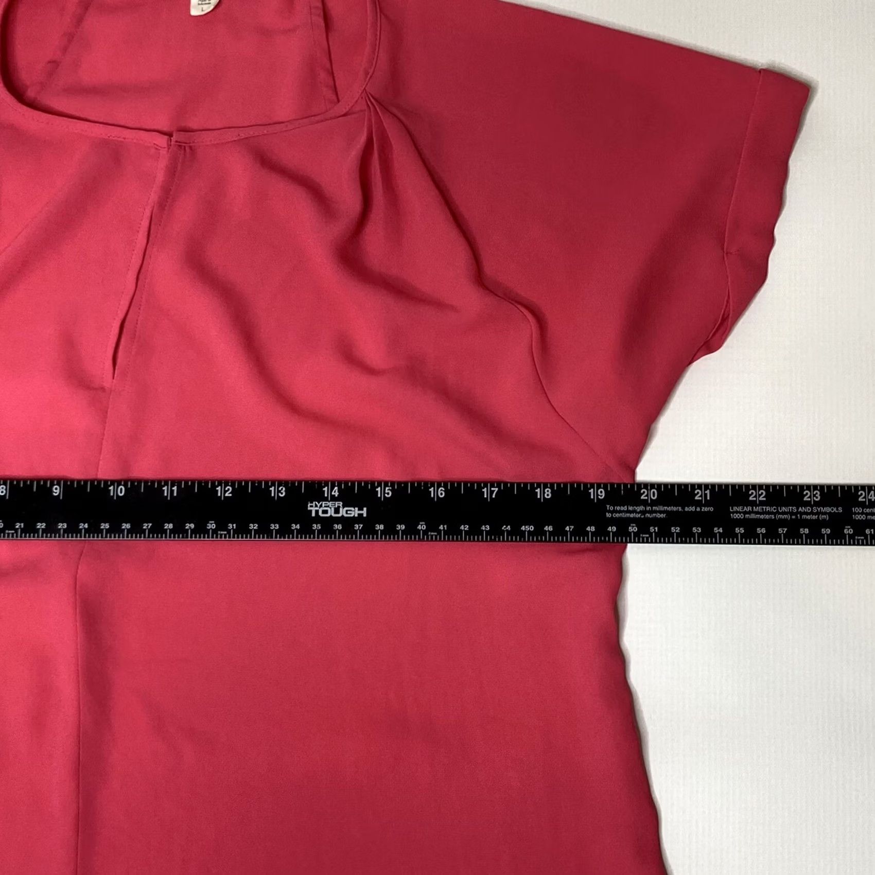 Vintage Pleione Blouse Pink Short Sleeve V Neck High Low Pullover Top L Womens Regular Ready to Ship Size L / US 10 / IT 46 - 5 Thumbnail
