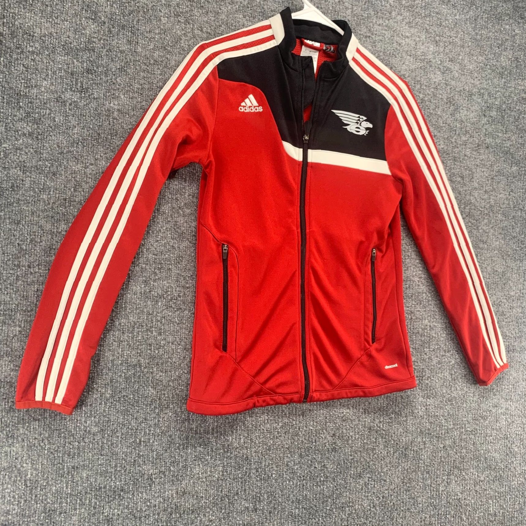 Adidas Adidas Jacket Womens S Red Climacool Full Zip Active Eagle Logo Athletic Jacket Size S / US 4 / IT 40 - 2 Thumbnail