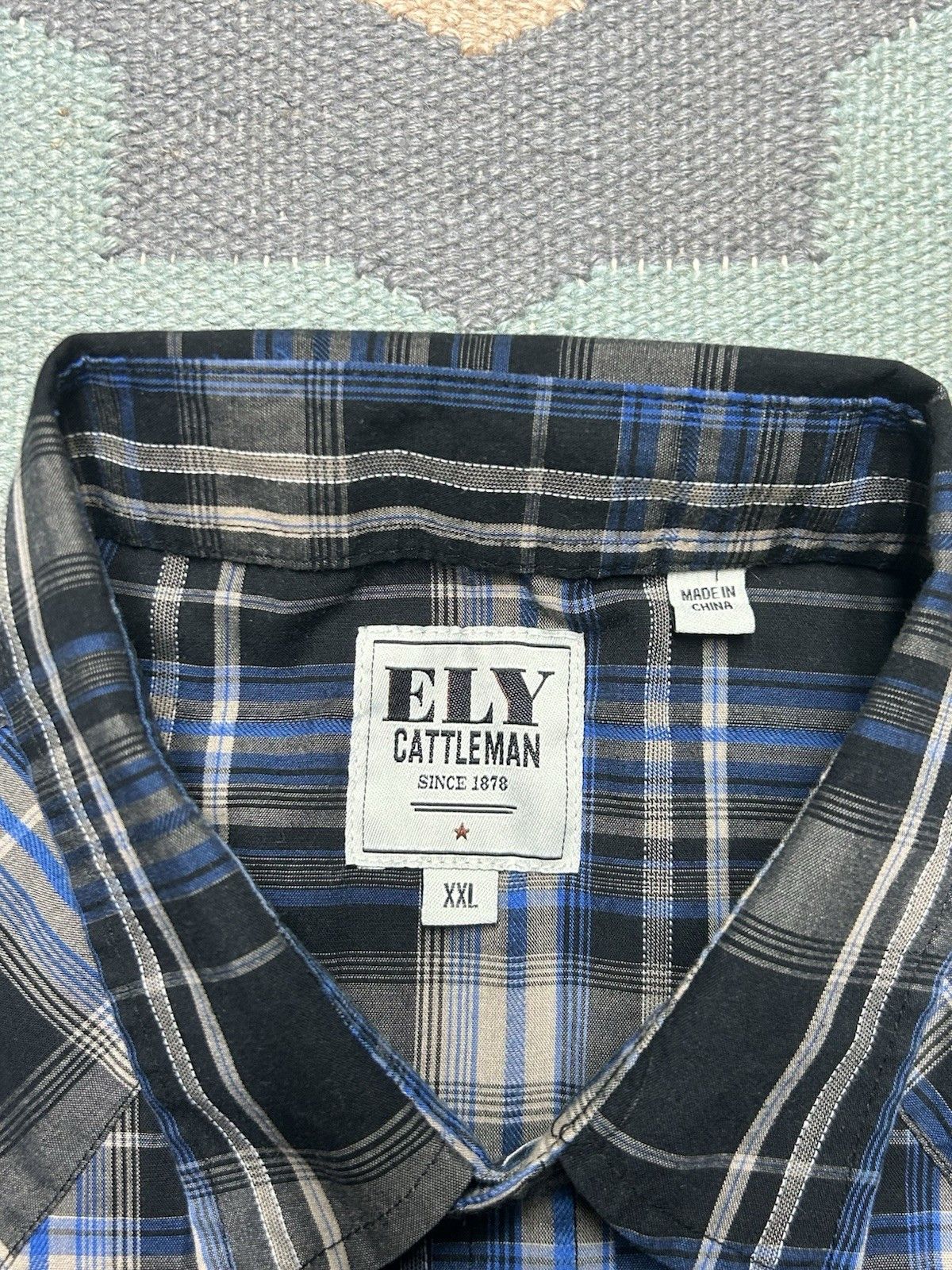 Vintage Ely Cattleman pearl snap shirt plaid cowboy western XXL Size US XXL / EU 58 / 5 - 4 Thumbnail