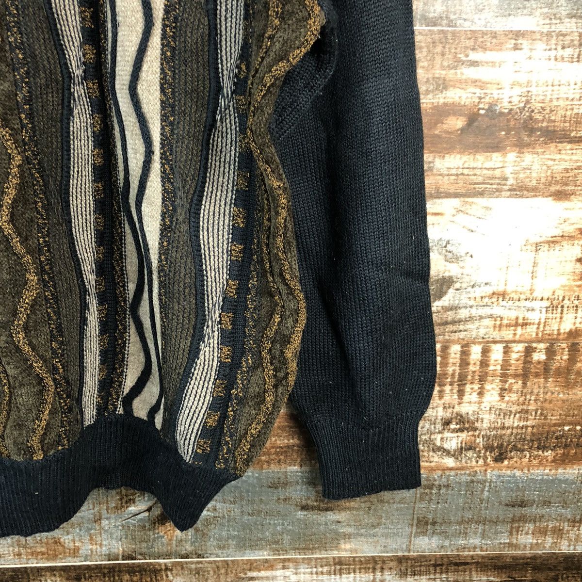 Homespun Knitwear × Japanese Brand × Vintage Aitals Zeal Black stripe Knitwear sweatshirt #A1559 Size US M / EU 48-50 / 2 - 8 Thumbnail