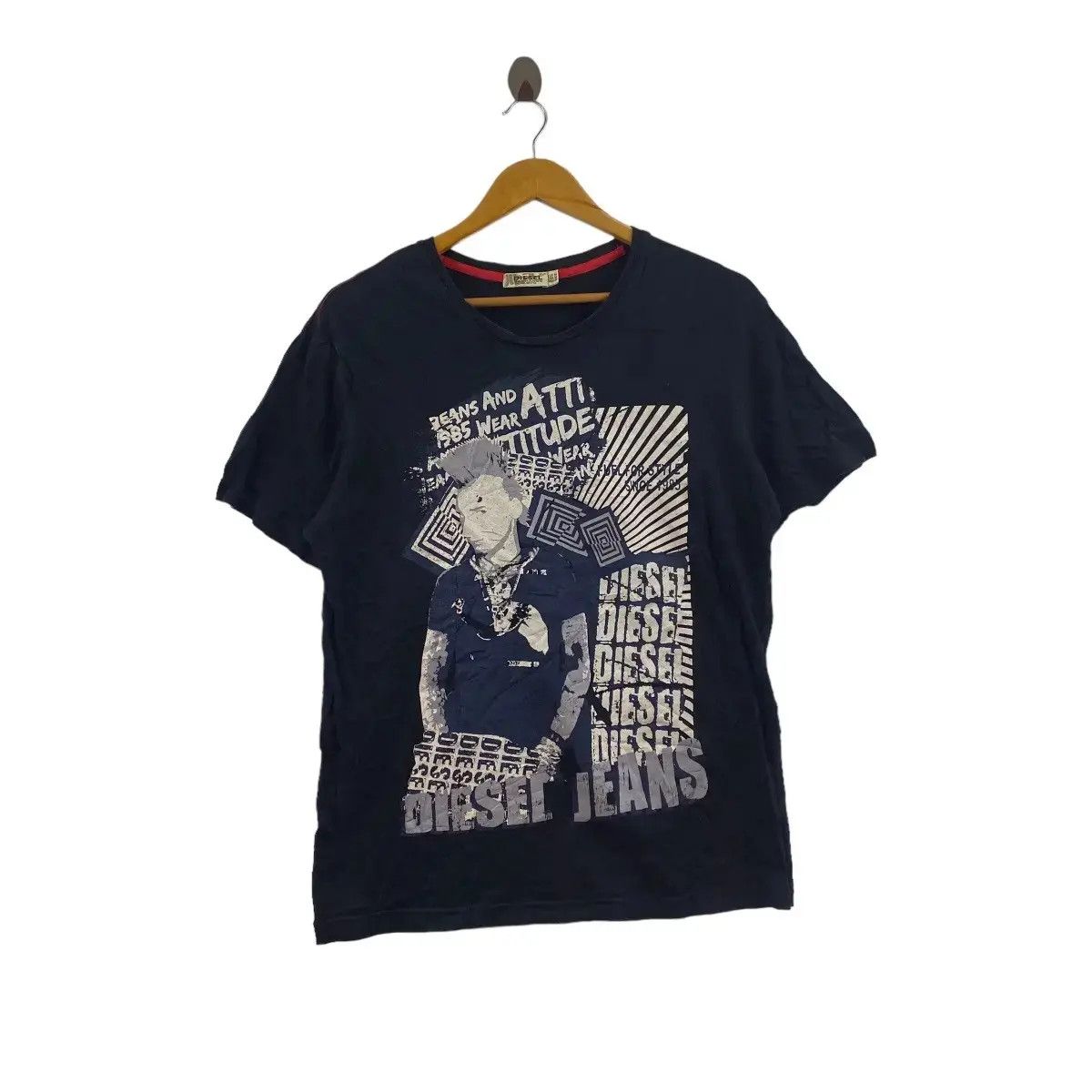 Diesel × Vintage Vintage DIESEL ITALY PUNK Attitude Rebel Street Tee Shirt Size US M / EU 48-50 / 2 - 1 Thumbnail