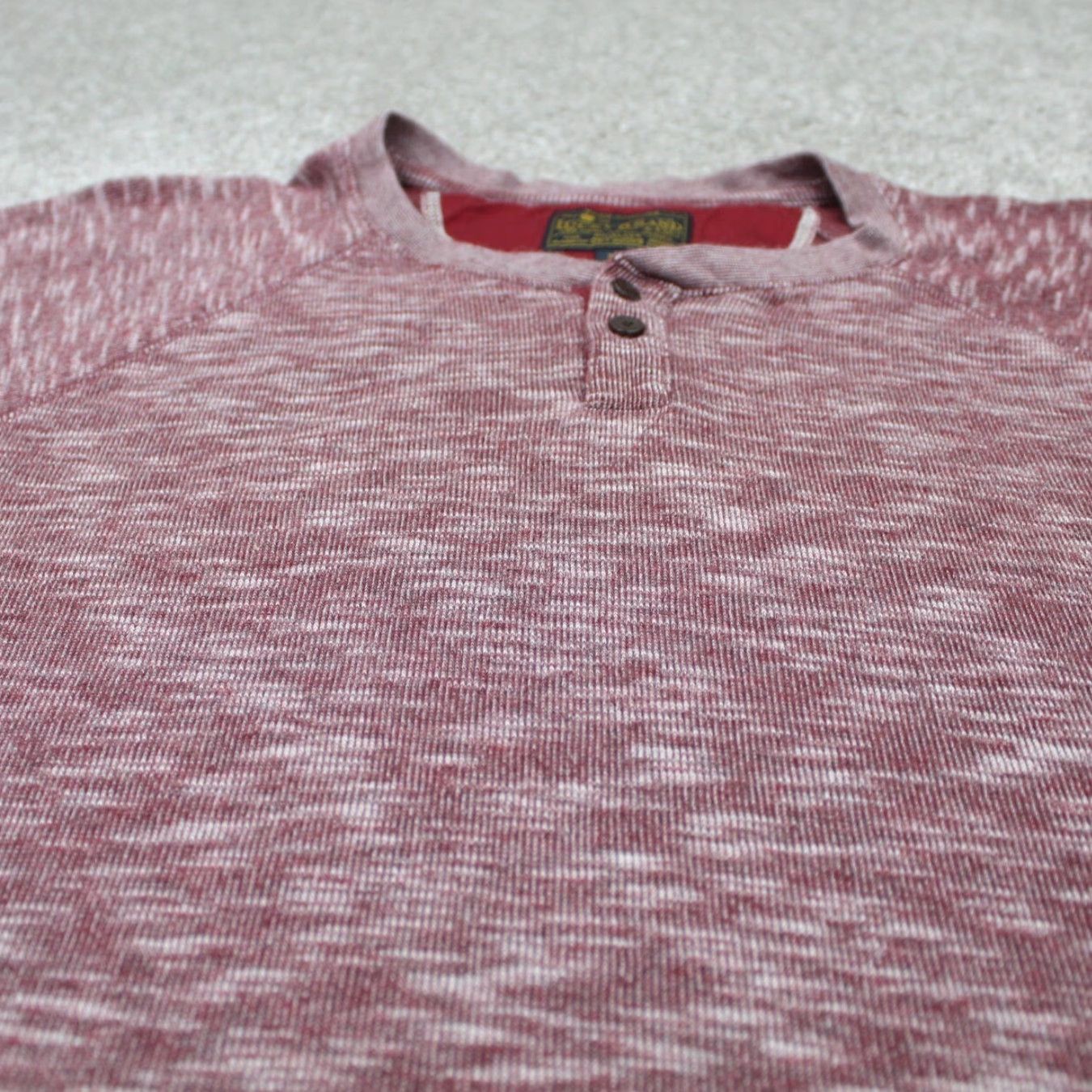 Lucky Brand Lucky Brand Henley Shirt Mens XL Red 100% Cotton Long Sleeve Pullover Shirt Size US XL / EU 56 / 4 - 4 Thumbnail