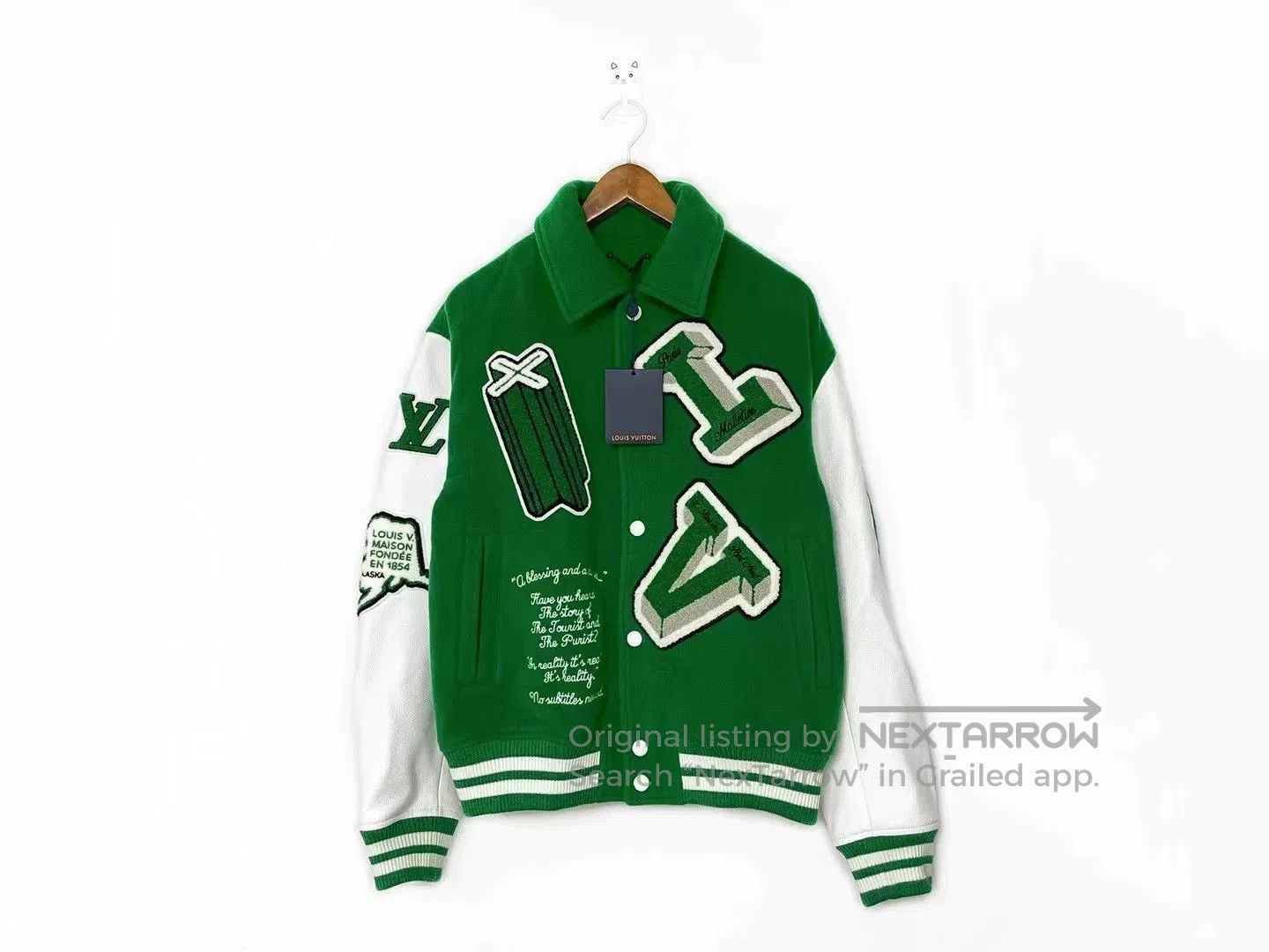 Louis Vuitton Louis Vuitton Green Leather Sleeve Baseball Jacket. Size US M / EU 48-50 / 2 - 1 Thumbnail