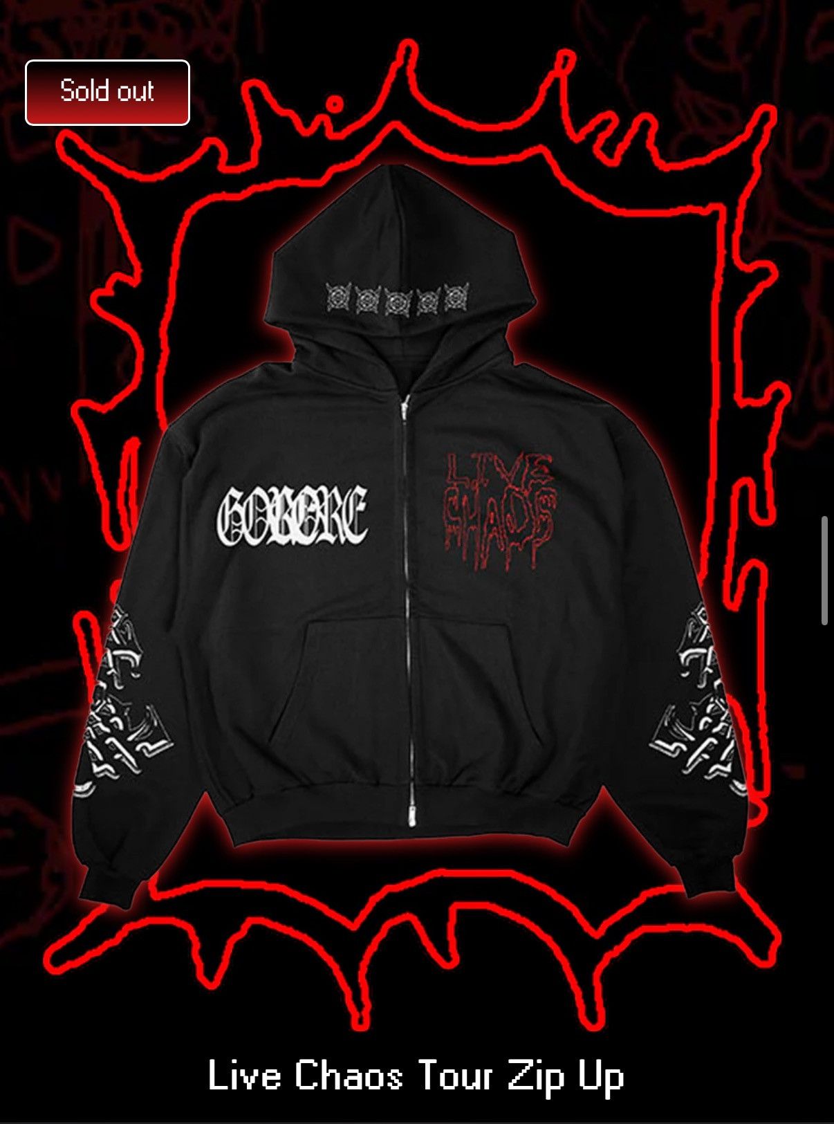 Band Tees × Ken Carson × Vintage AGC LIVE CHAOS ZIP UP Size US S / EU 44-46 / 1 - 1 Thumbnail