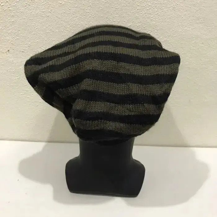 Japanese Brand Stripe Punk Design Danger Zone Beanie Hat Size ONE SIZE - 4 Thumbnail
