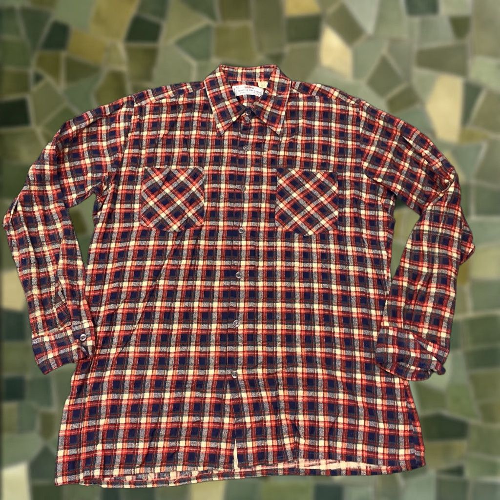 Fruit Of The Loom VINTAGE Fruit of the Loom Shirt Mens M Red Navy Plaid Flannel Button-Down 70s 80s Mens Size US M / EU 48-50 / 2 - 1 Thumbnail