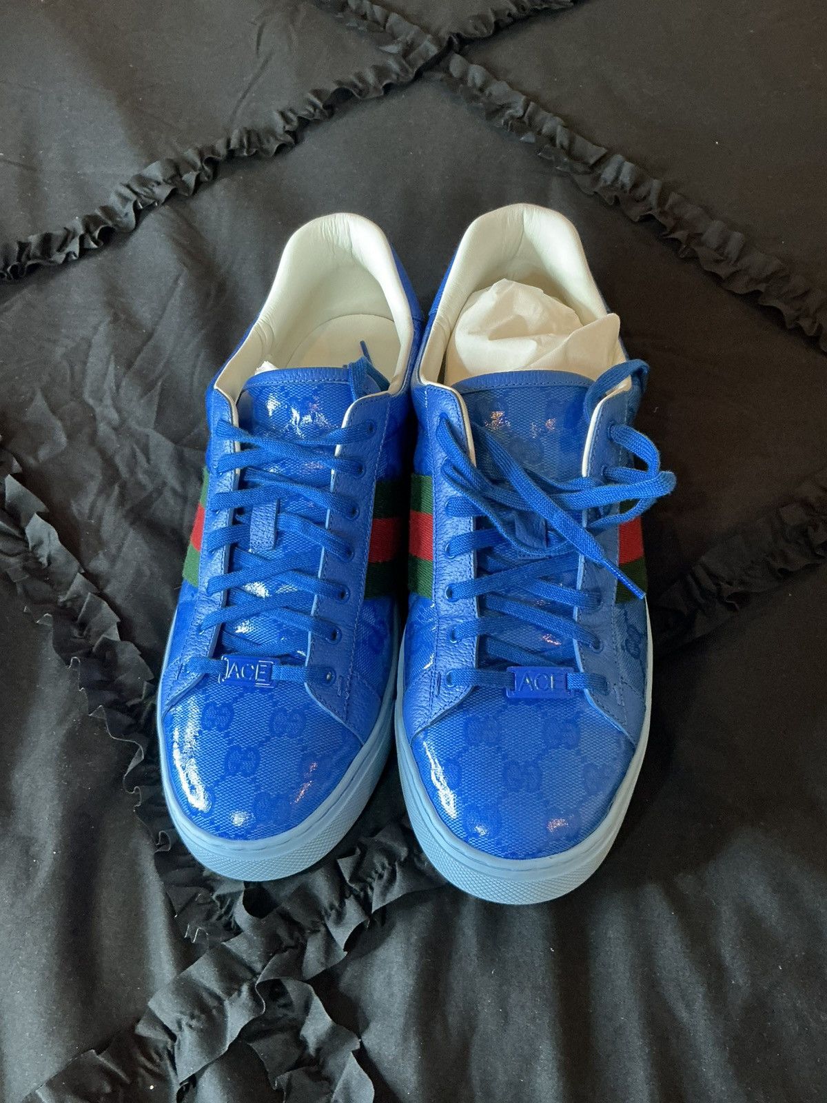 Gucci Gucci Screener GG Supreme Low-Top — Patent Blue Monogram Size US 10 / EU 43 - 4 Thumbnail
