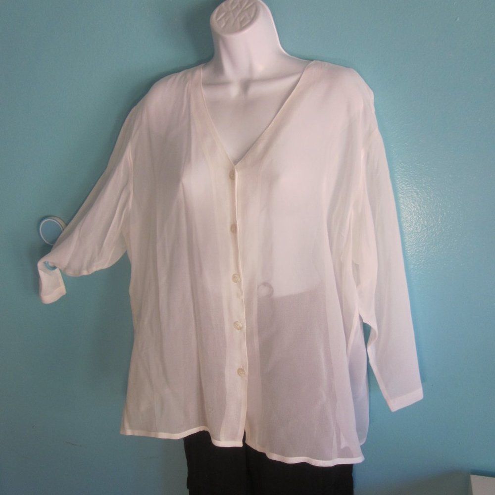 Vintage Zashi Sheer Top Size XL NWT Size XL / US 12-14 / IT 48-50 - 3 Thumbnail