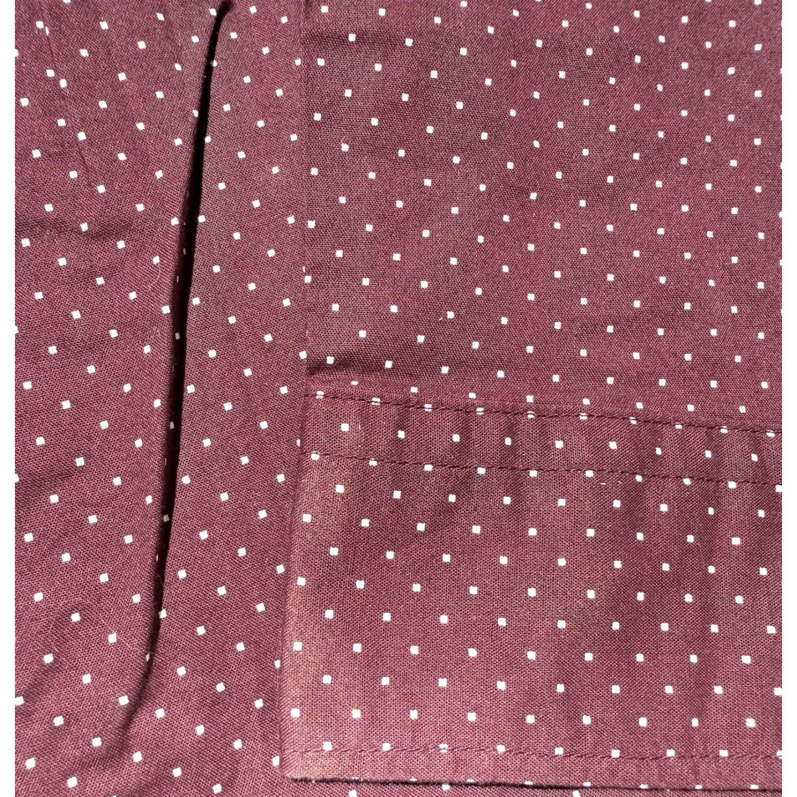 Vintage American Eagle Mens Maroon & White Polka Dot Button Down Collar Shirt M NWT Size US M / EU 48-50 / 2 - 6 Thumbnail