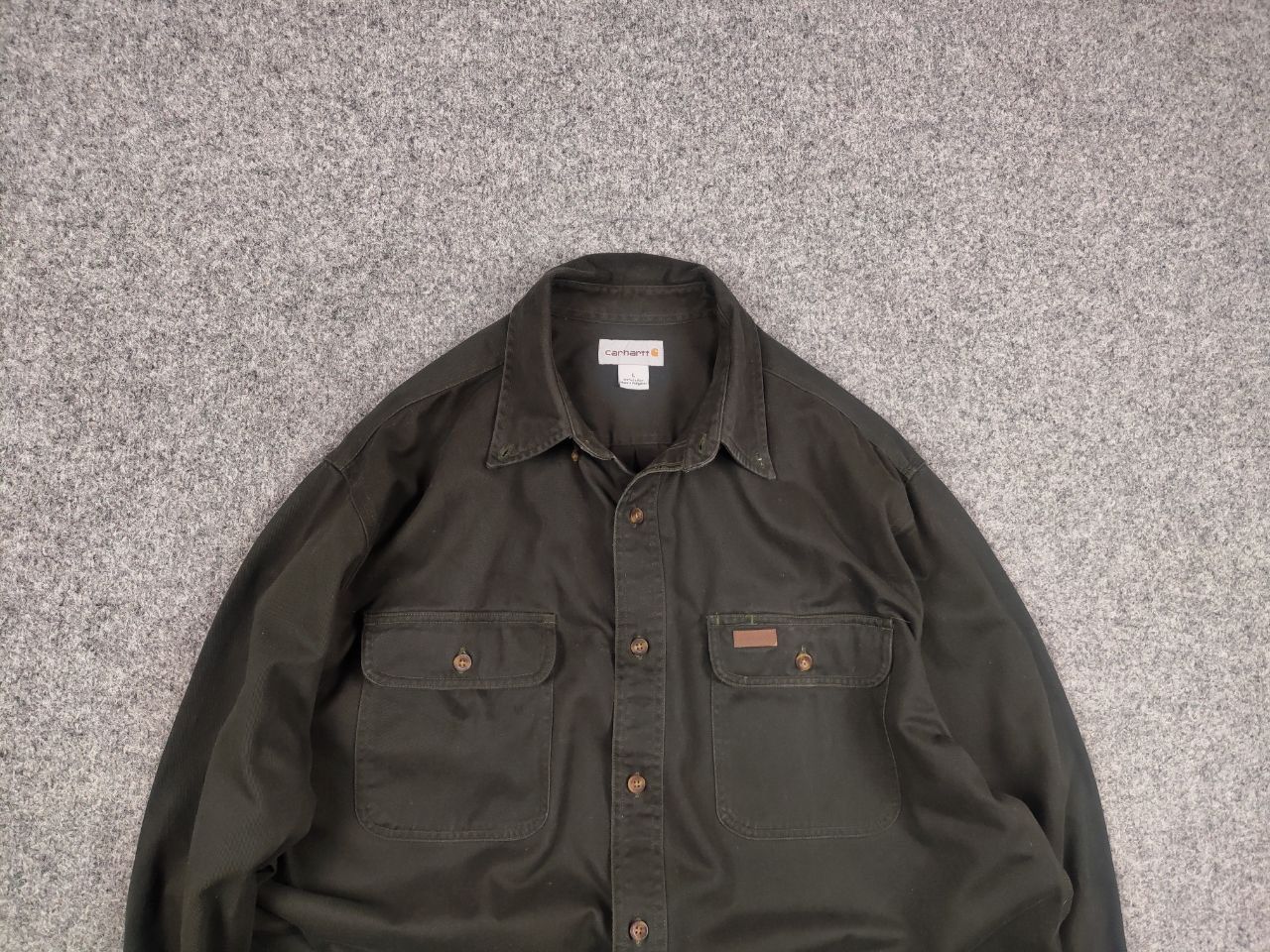 Carhartt Vintage 90's Carhartt Canvas Baggy Button Shirt USA Style Size US L / EU 52-54 / 3 - 4 Thumbnail