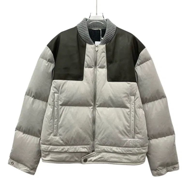 Hermes Hermes Grey Patch Collar Zipper Long Sleeve Down Jacket Size US L / EU 52-54 / 3 - 1 Thumbnail