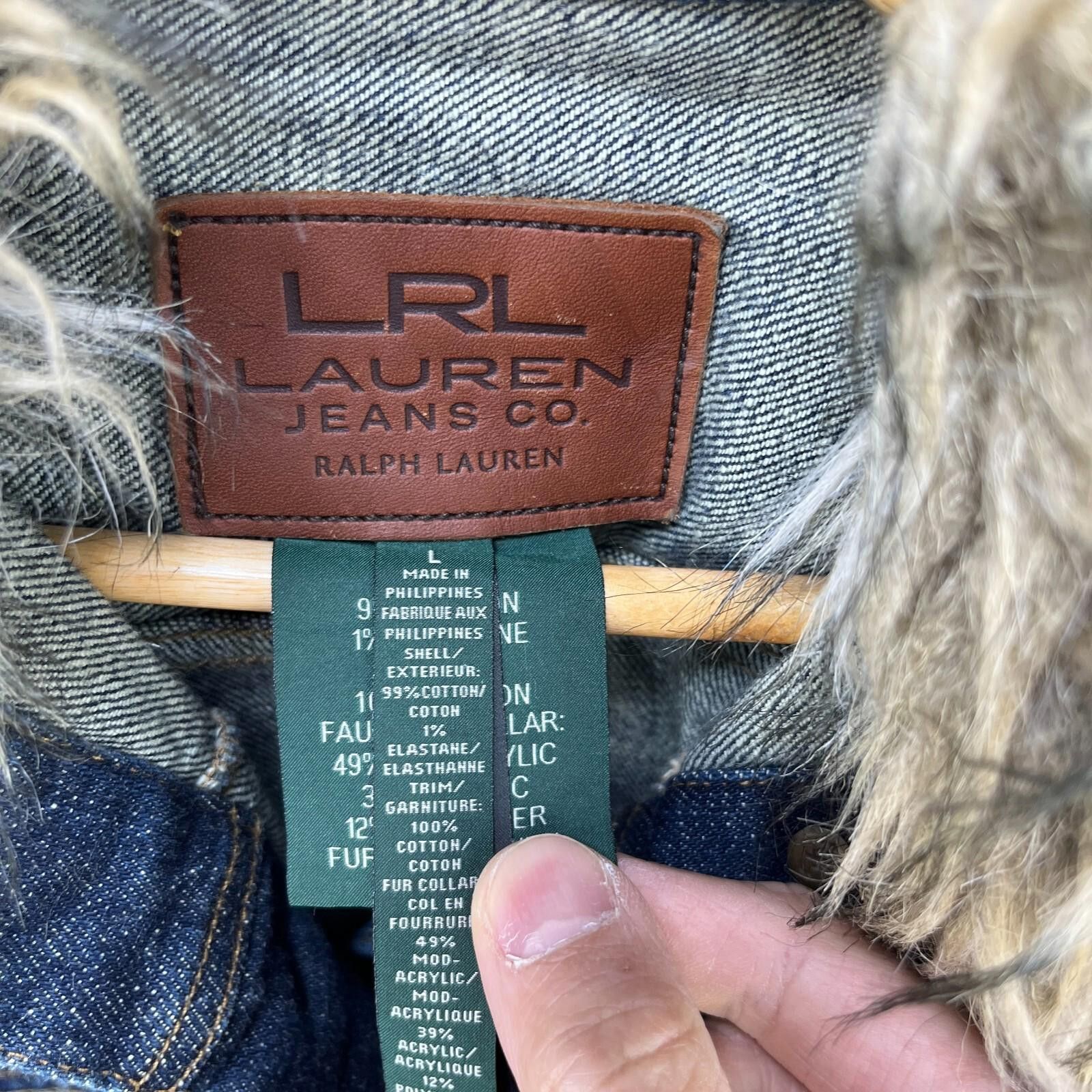Levi's Vintage Y2K Lauren Ralph Lauren Denim Jacket Women's Large Size L / US 10 / IT 46 - 3 Thumbnail