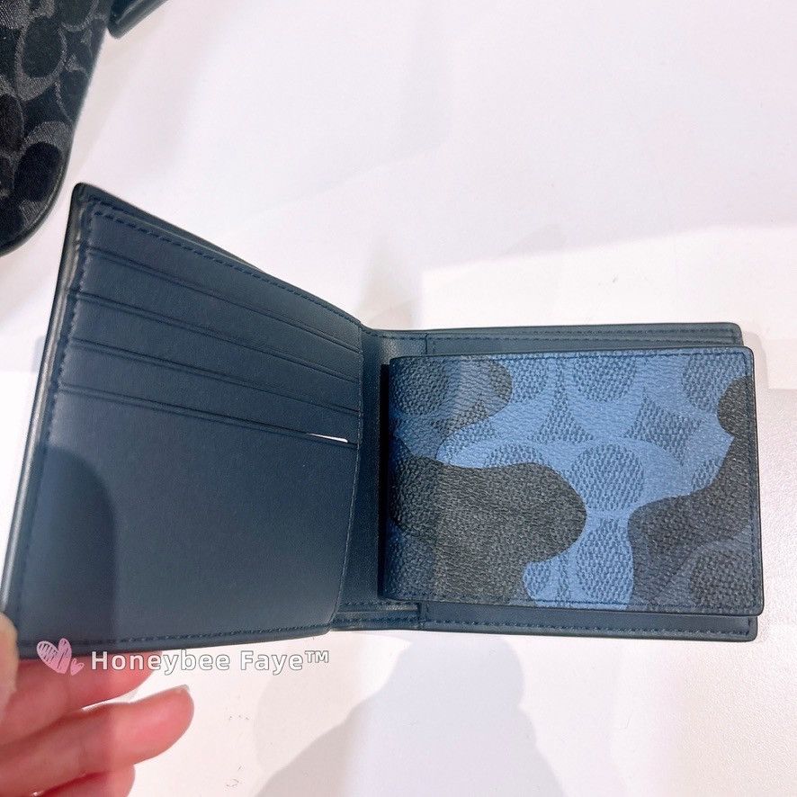 Coach NWT Coach MEN's 3-In-1 Wallet In Signature Camo Print CW232 Size ONE SIZE - 6 Thumbnail