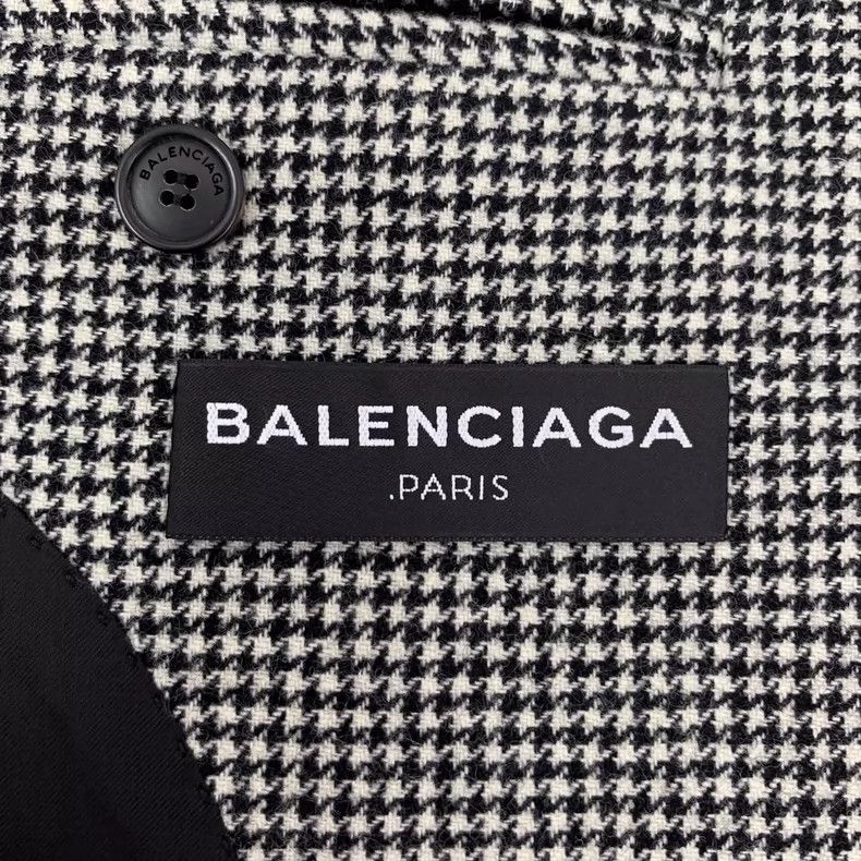 Balenciaga Balenciaga size 46 Color-block houndstooth wool lapel long Size S / US 4 / IT 40 - 6 Thumbnail