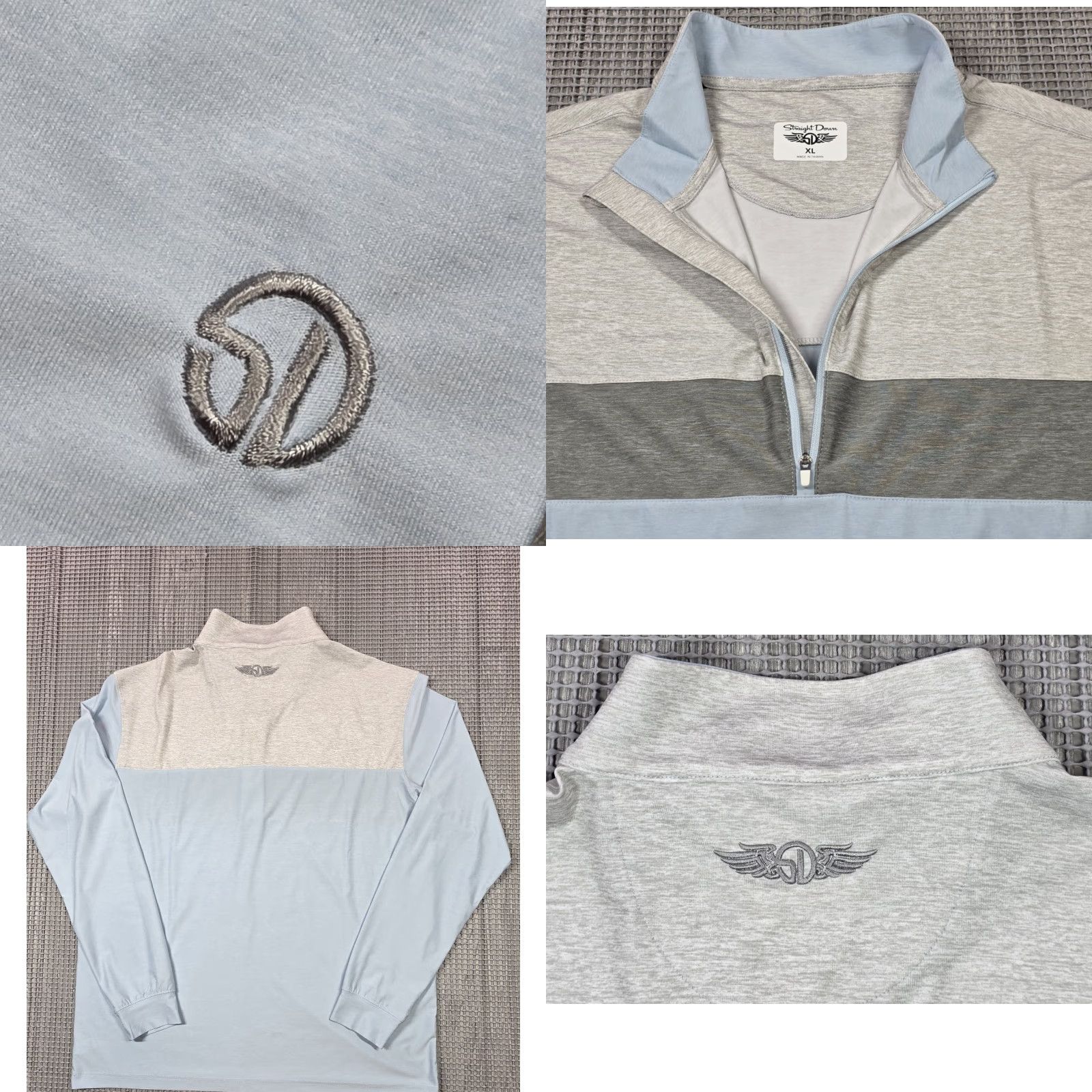 Vintage Straight Down Horizon Mens XL Grey Blue 1/4 Zip Pullover Golf Lightweight Shirt Size US XL / EU 56 / 4 - 8 Thumbnail