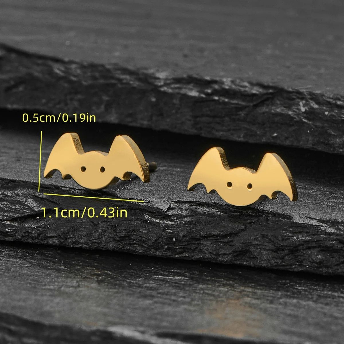 Jewelry Mini Bat Stud Earrings Charm Earring Gift Size ONE SIZE - 2 Thumbnail