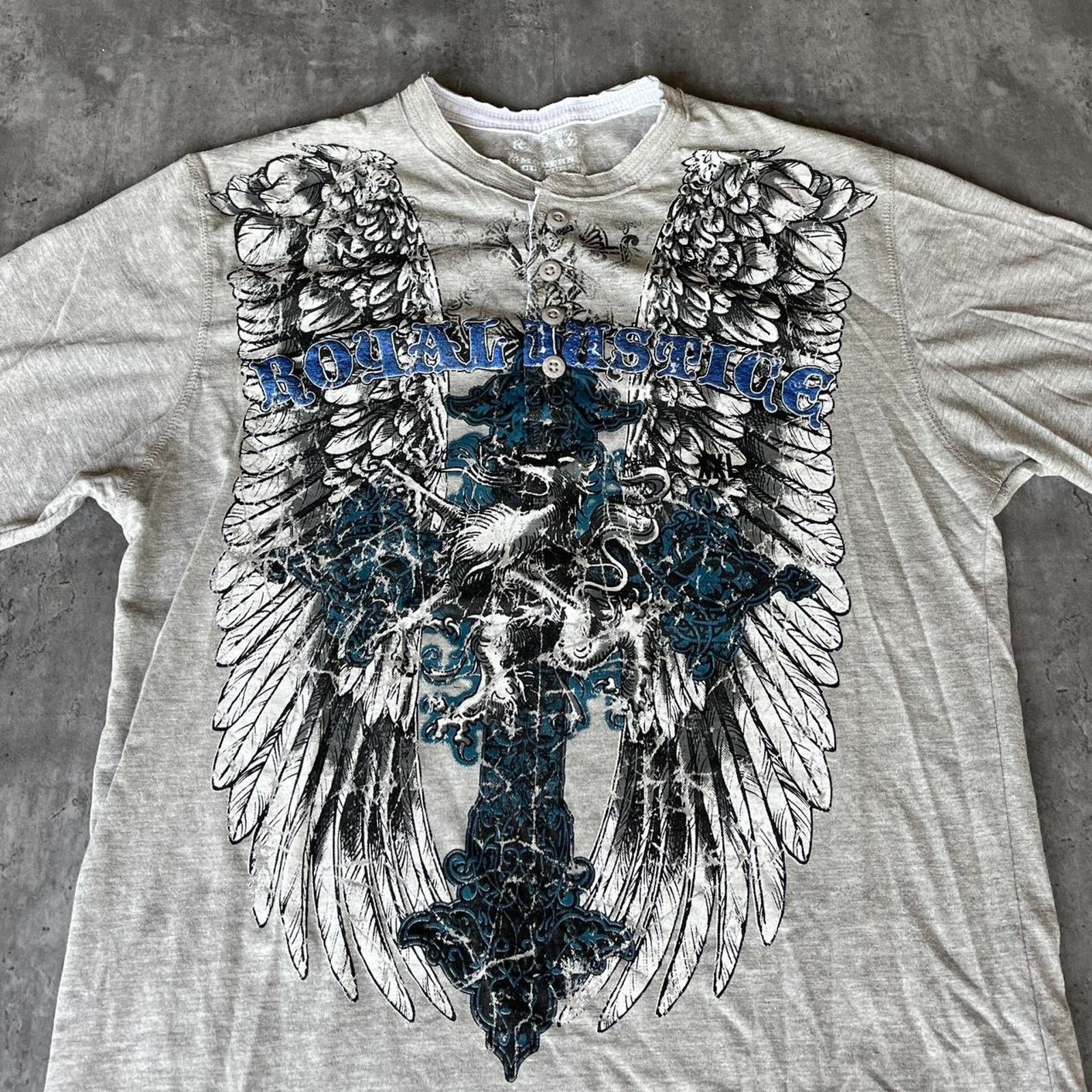 Affliction × Japanese Brand × Vintage Crazy Y2K Affliction Style MMA Graphic Grunge Tshirt Size US XXL / EU 58 / 5 - 2 Thumbnail