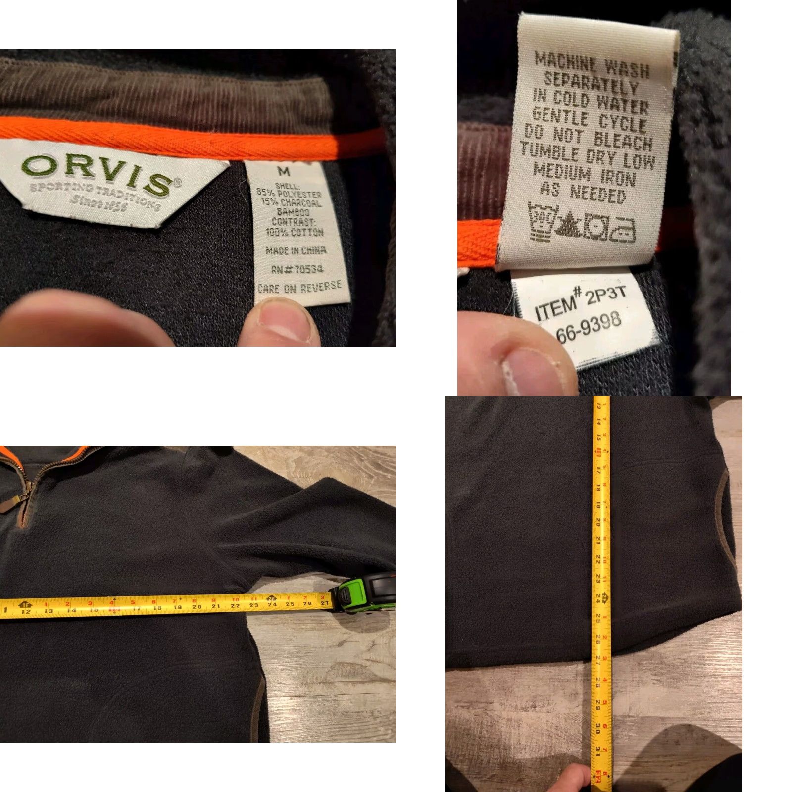 Orvis Orvis Mens Brown Pullover Fleece Quarter Zip Corduroy Elbow Patches Size M Size US M / EU 48-50 / 2 - 8 Thumbnail