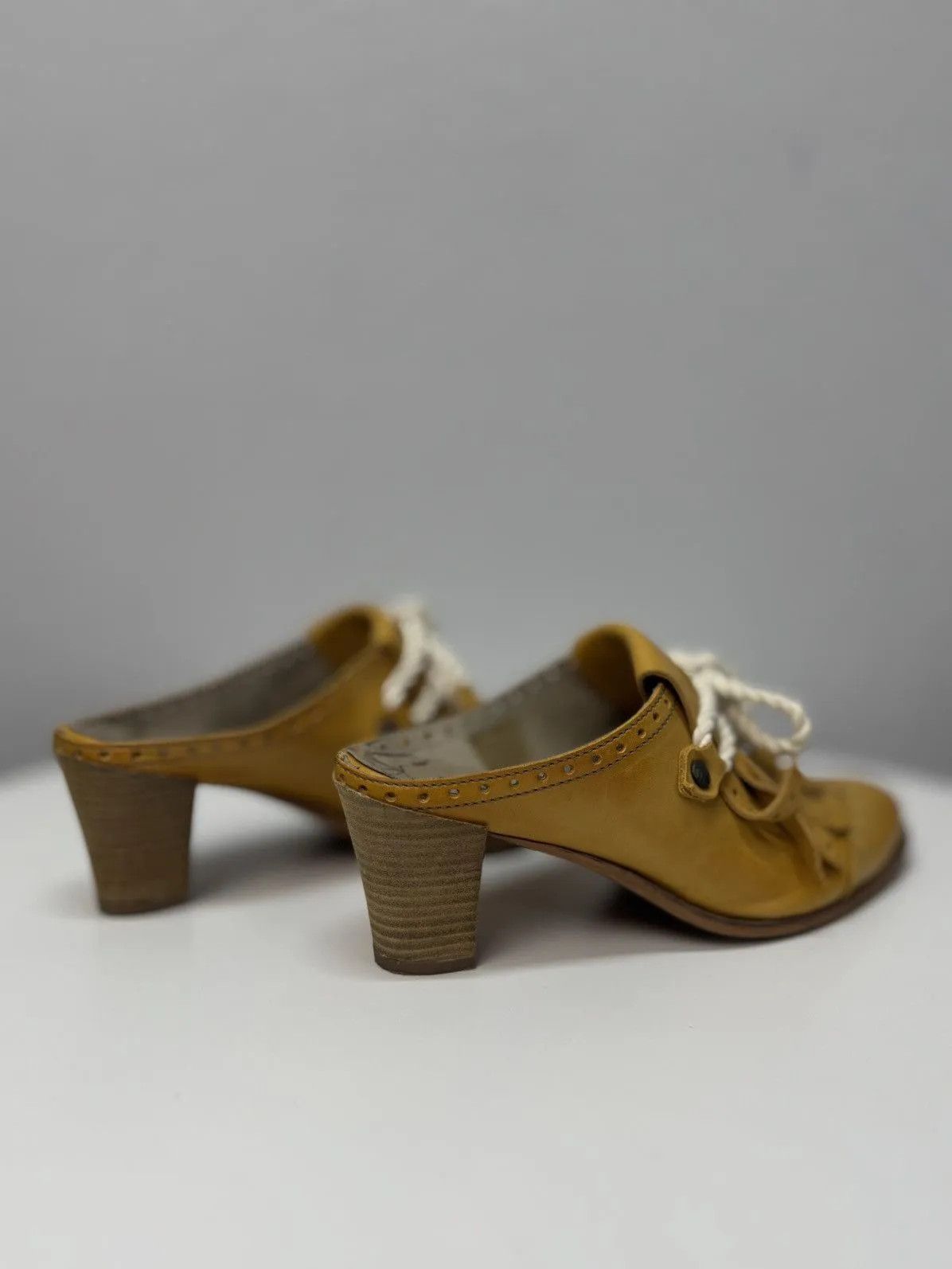 Other Vintage Ankle Leather Boots Sandals Yellow Prada Style Opium Size US 8 / EU 41 - 1 Thumbnail