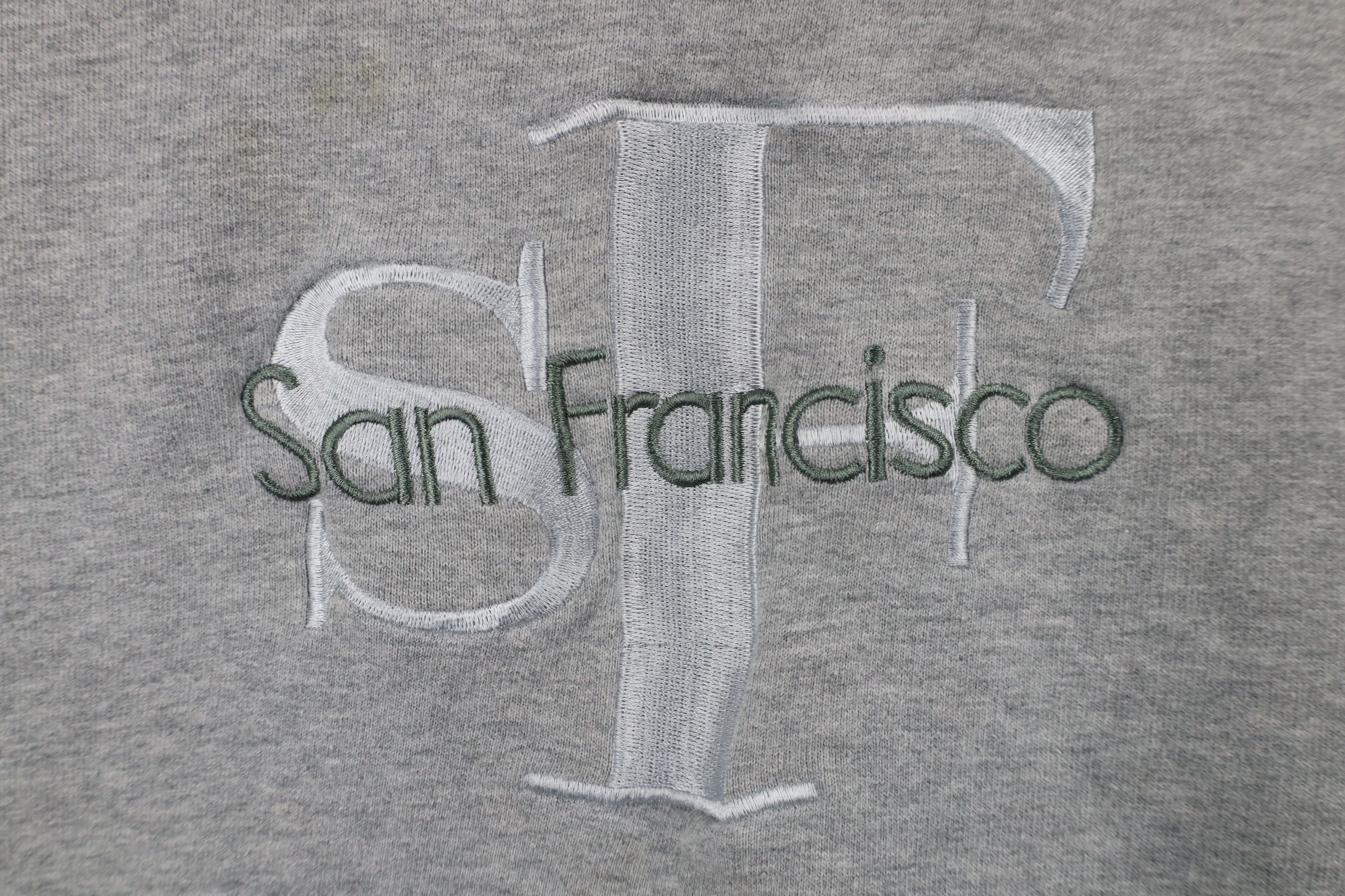 Vintage Vintage 90s Streetwear San Francisco California Hoodie Gray Size XL / US 12-14 / IT 48-50 - 4 Thumbnail