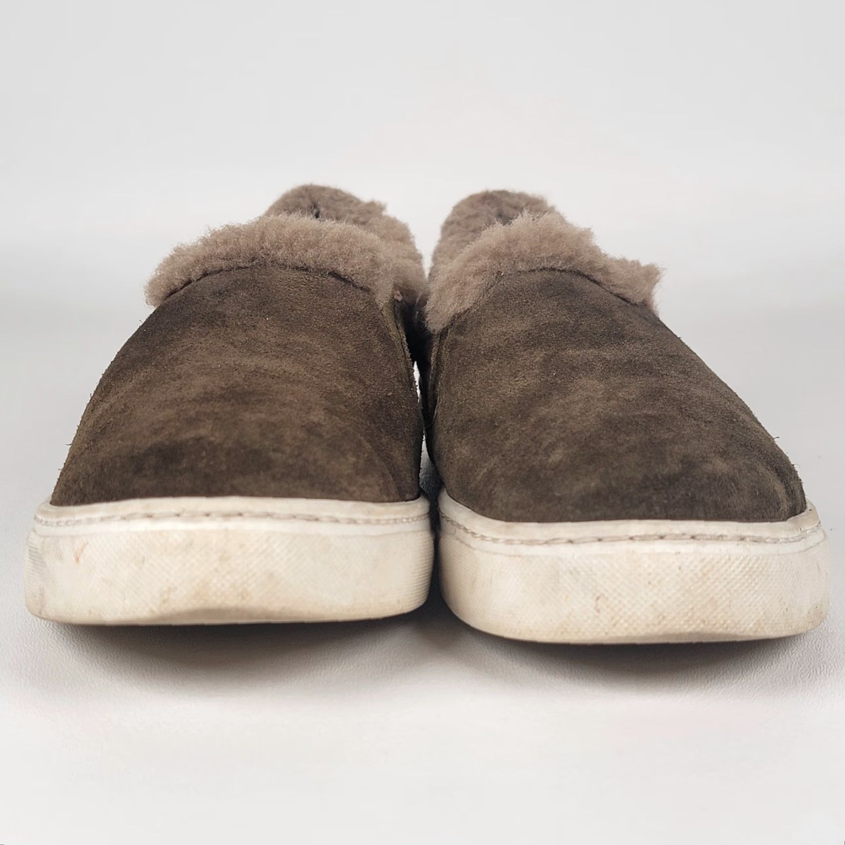 Vintage M. GEMI The Cerchio Shearling Brown Slip-On Flats Women 6.5 Nubuck Almond Toe Shoes Size 6.5 Women Size US 7 / IT 37 - 3 Thumbnail
