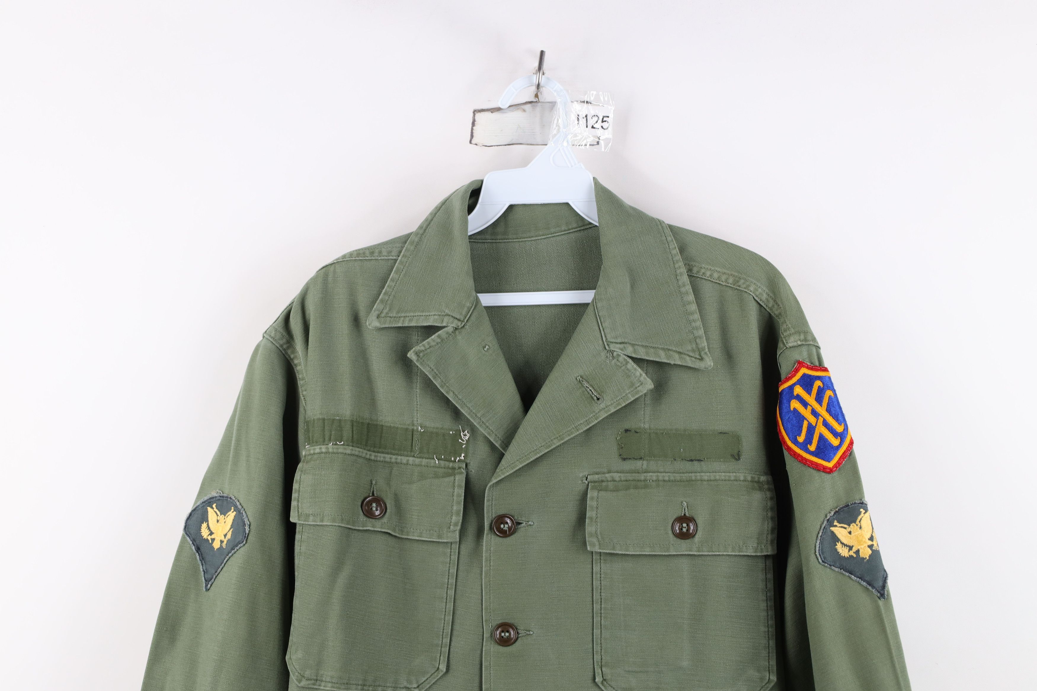 Vintage Share Vintage 60s Vietnam War 107 Field Shirt Jacket Green Size US L / EU 52-54 / 3 - 2 Thumbnail