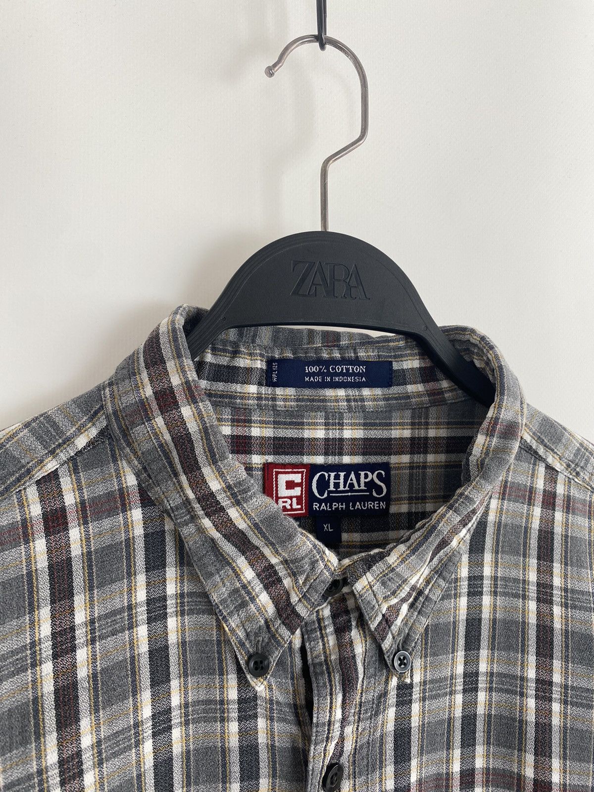 Chaps Ralph Lauren 1990’s Vintage Chaps Ralph Lauren Checkered Button Down Size US XL / EU 56 / 4 - 3 Thumbnail