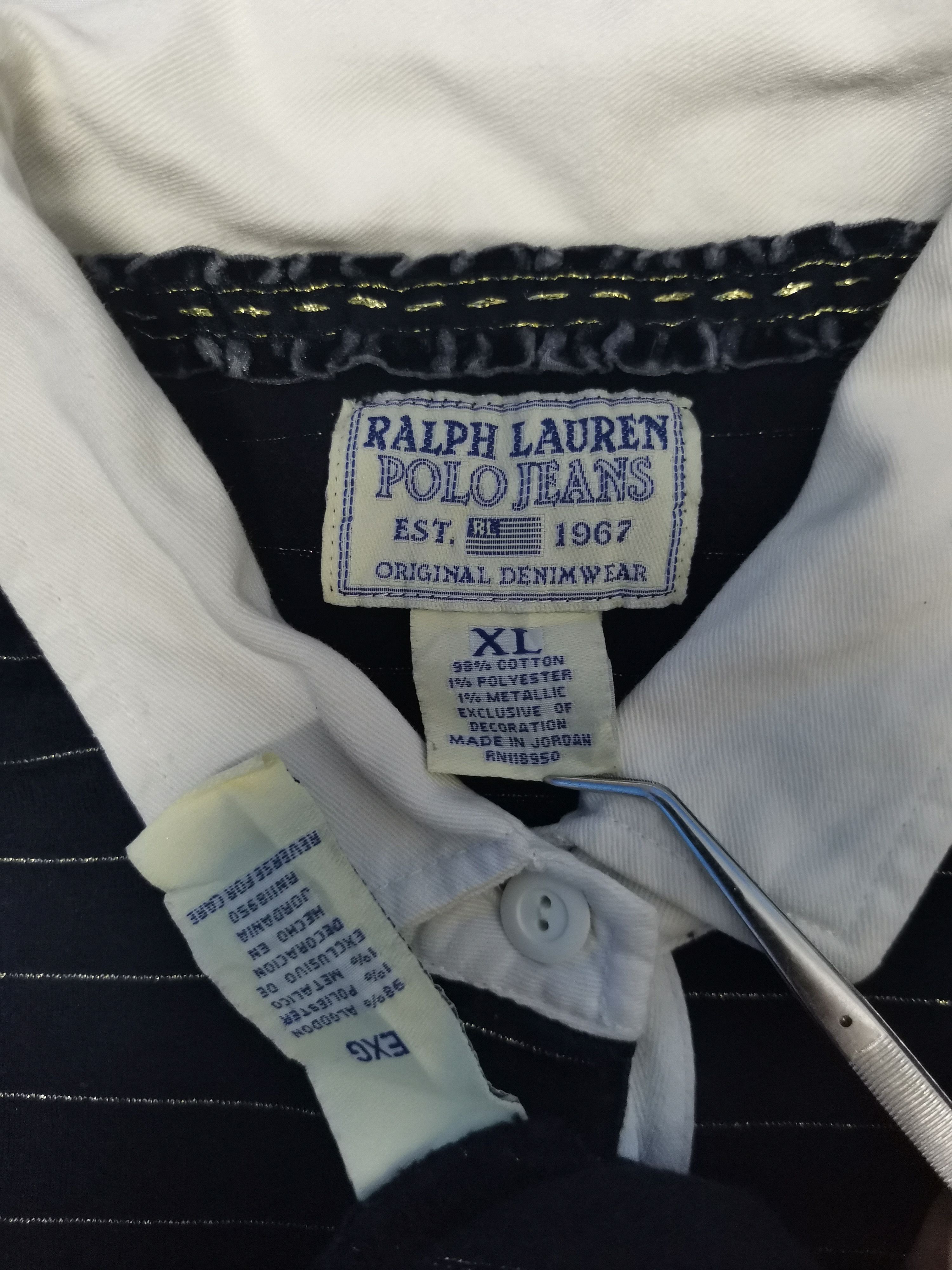 Polo Ralph Lauren Vintage Polo Ralph Lauren Shirt Striped Embroidered Logo Size US XL / EU 56 / 4 - 3 Thumbnail