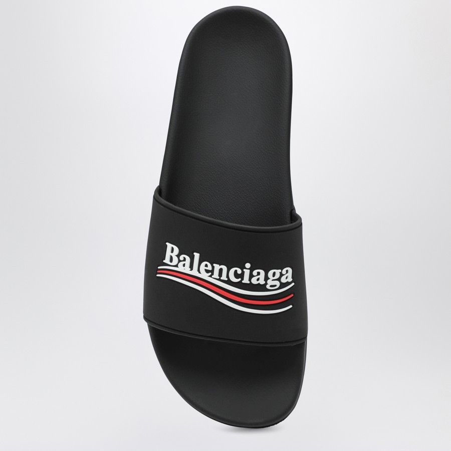 Balenciaga o1d2blof0226 Rubber Slides Slippers in Black Size US 10 / EU 43 - 3 Thumbnail