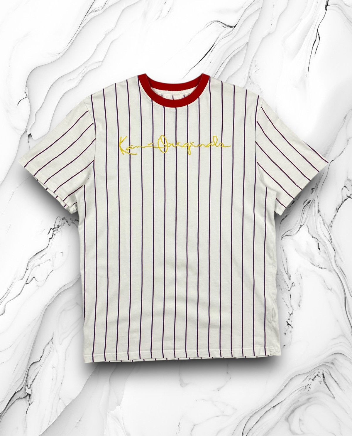 Karl Kani Karl Kani Center Logo Stripped Y2K T Shirt Size M Size US M / EU 48-50 / 2 - 1 Thumbnail