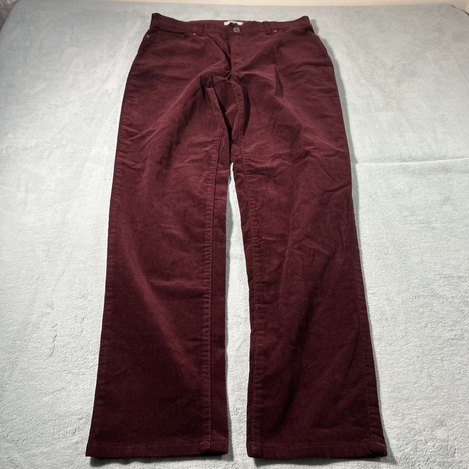 Croft & Barrow Velveteen Corduroy Straight Pants Women 10 32x30 Velour Soft Size 32" / US 10 / IT 46 - 11 Thumbnail