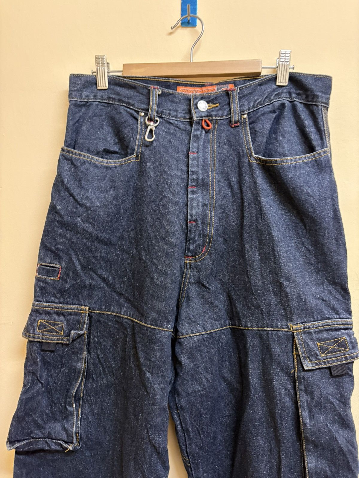 JNCO Vintage Y2k Hush Traders Baggy Cargo Jeans Skateboard Size US 31 - 3 Thumbnail