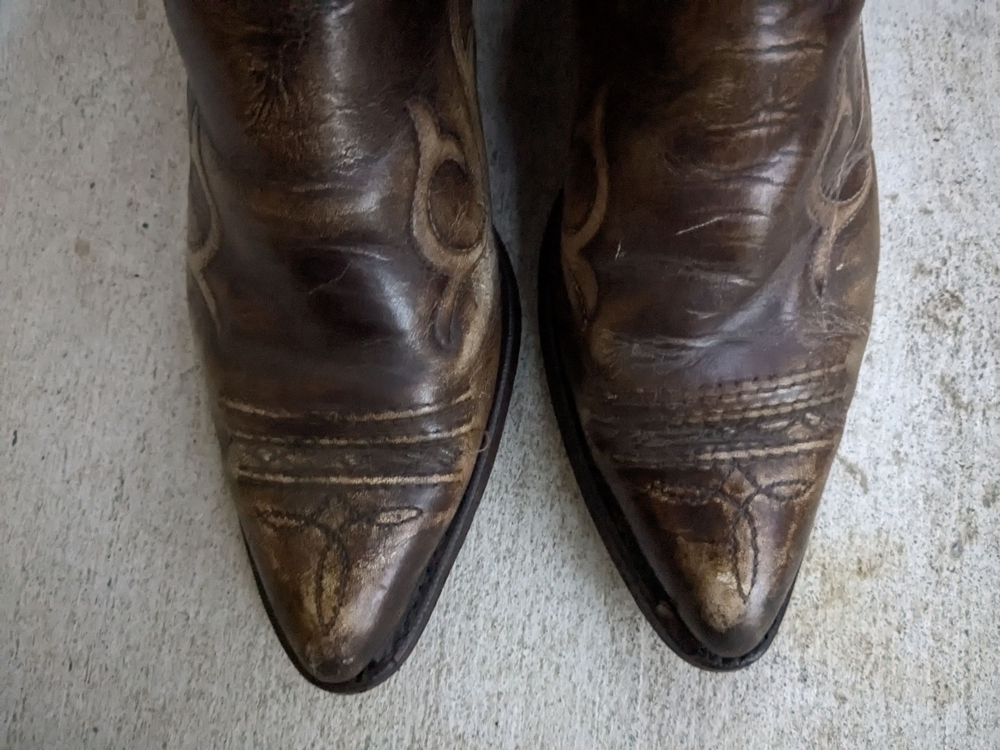 Wrangler Vintage Wrangler Cowboy Boots Brown 9 EE Wide Leather USA Size US 9 / EU 42 - 6 Thumbnail