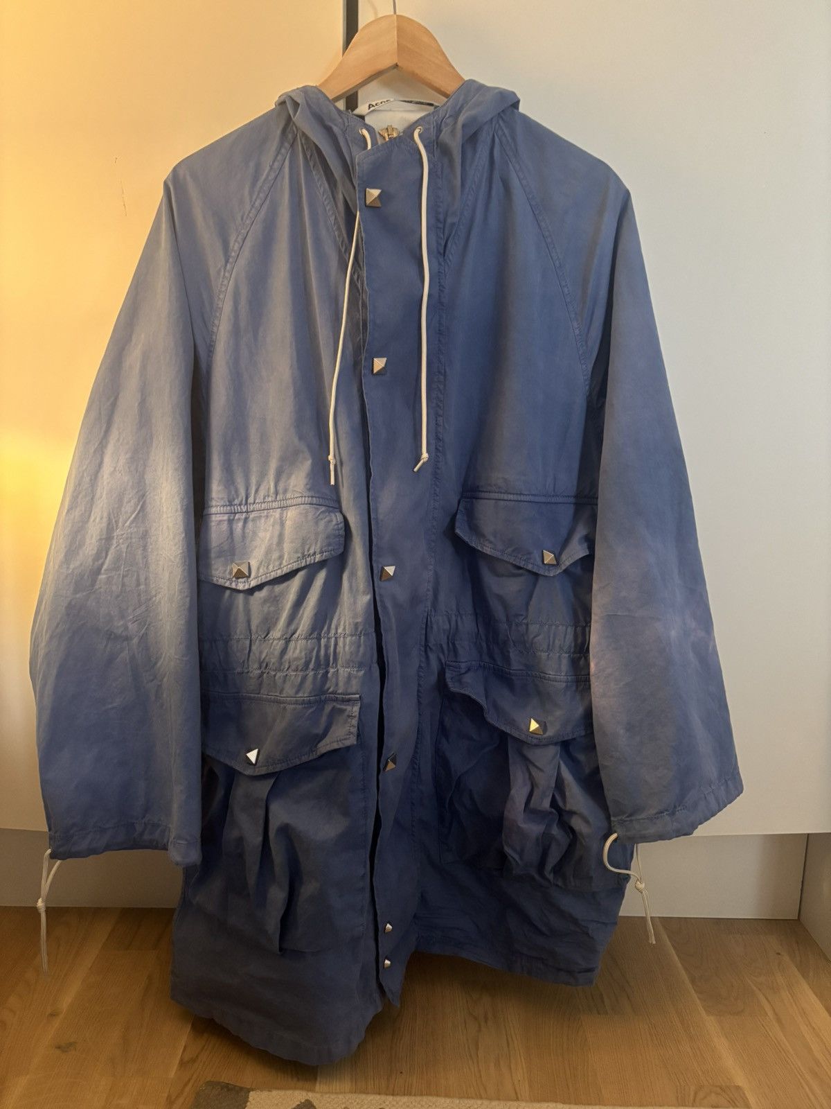 Acne Studios Acne Studios Blue Studded Parka Jacket Size US S / EU 44-46 / 1 - 1 Thumbnail