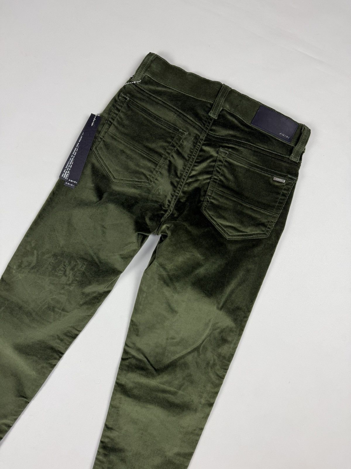 Amiri BNWT Amiri Skinny Stack Military Green Velour Pants Trousers Size 25" / US 0 / IT 36 - 19 Thumbnail