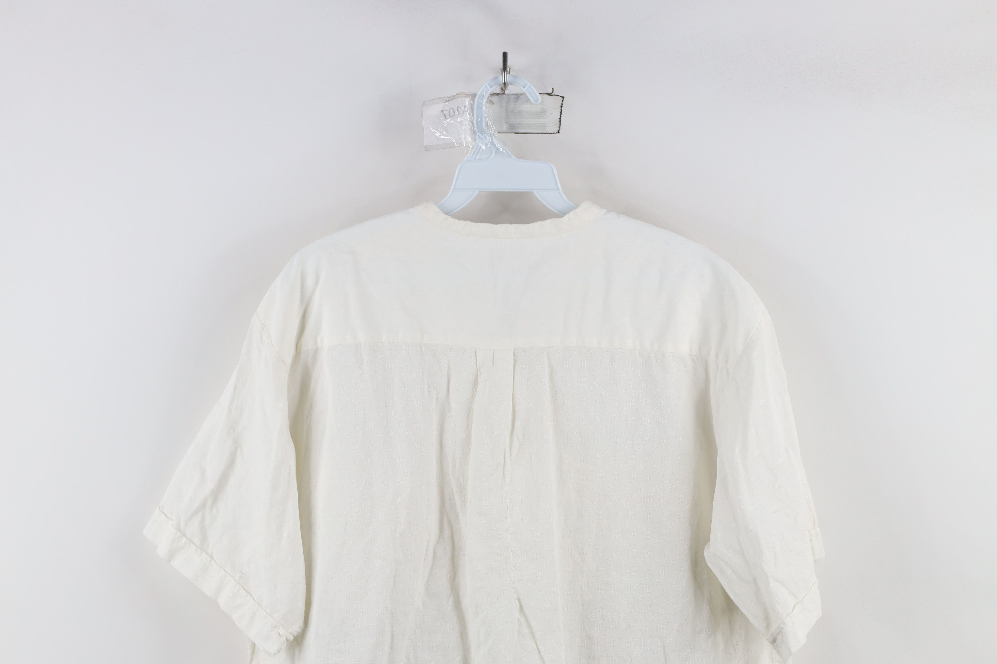 Vintage Vintage 50s Short Sleeve Band Collar Button Shirt USA Size US XL / EU 56 / 4 - 13 Thumbnail