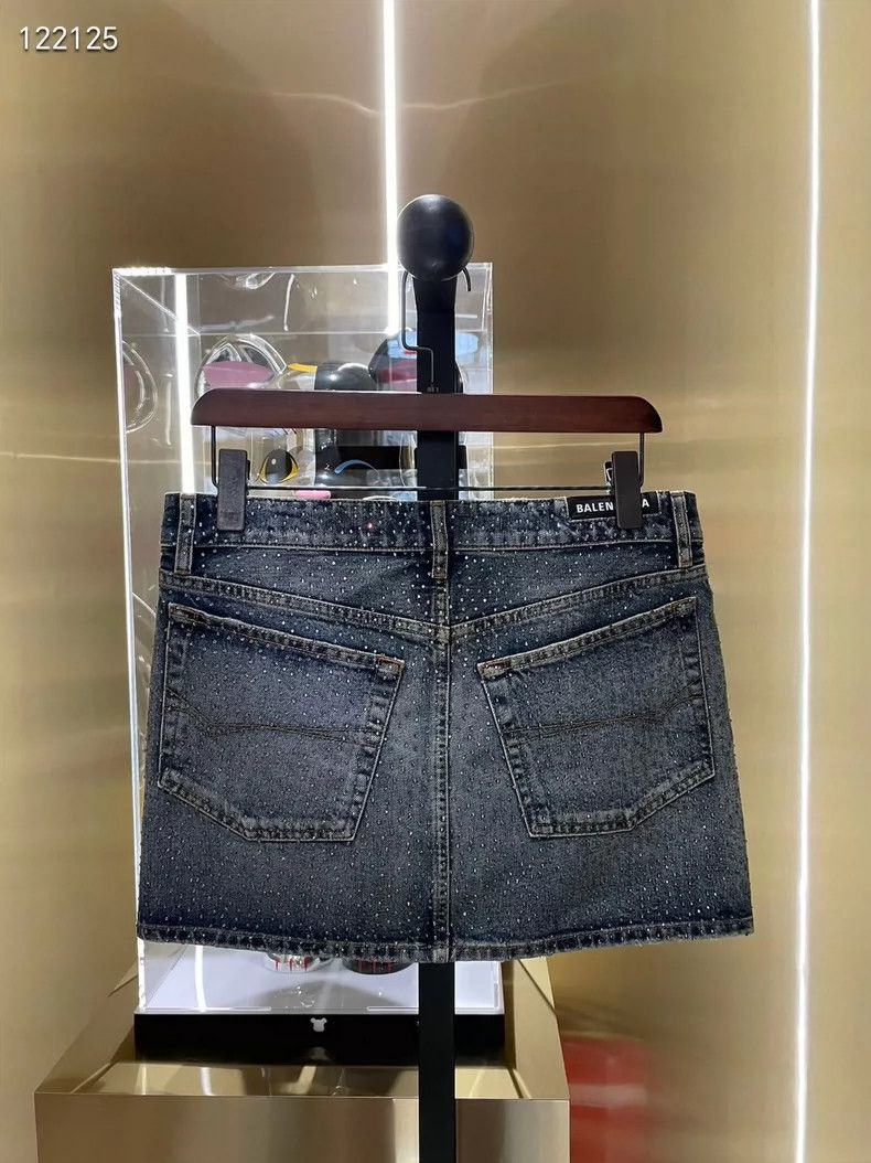 Balenciaga Balenciaga Short studded denim skirt with stars Size 37" - 2 Thumbnail
