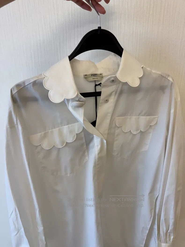 Fendi Fendi Wave Collar White Shirt Size XS / US 0-2 / IT 36-38 - 4 Thumbnail
