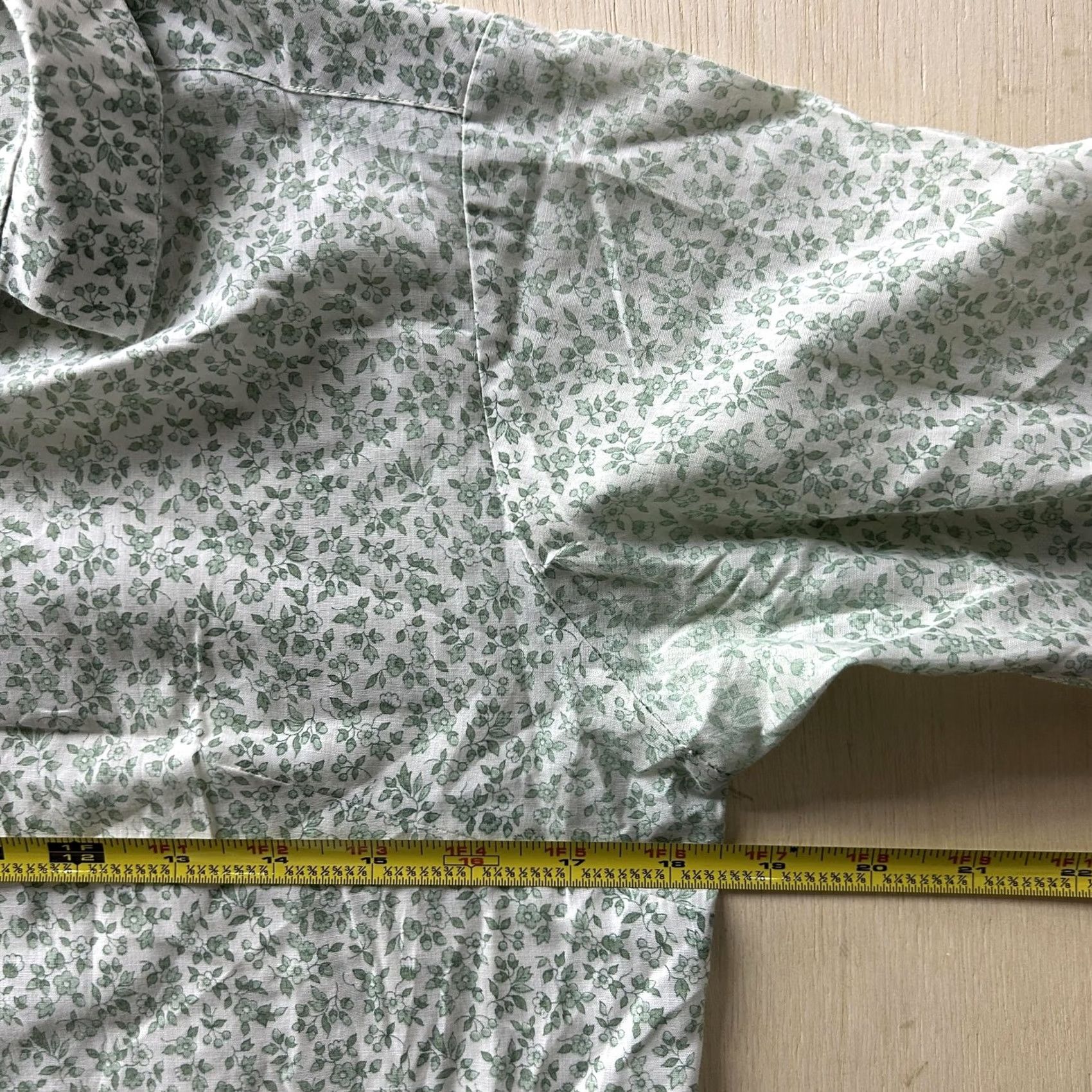 Vintage VINTAGE TownCraft Shirt Womens 10/32 Green Floral 3/4 Sleeve Button Up Top Size L / US 10 / IT 46 - 3 Thumbnail