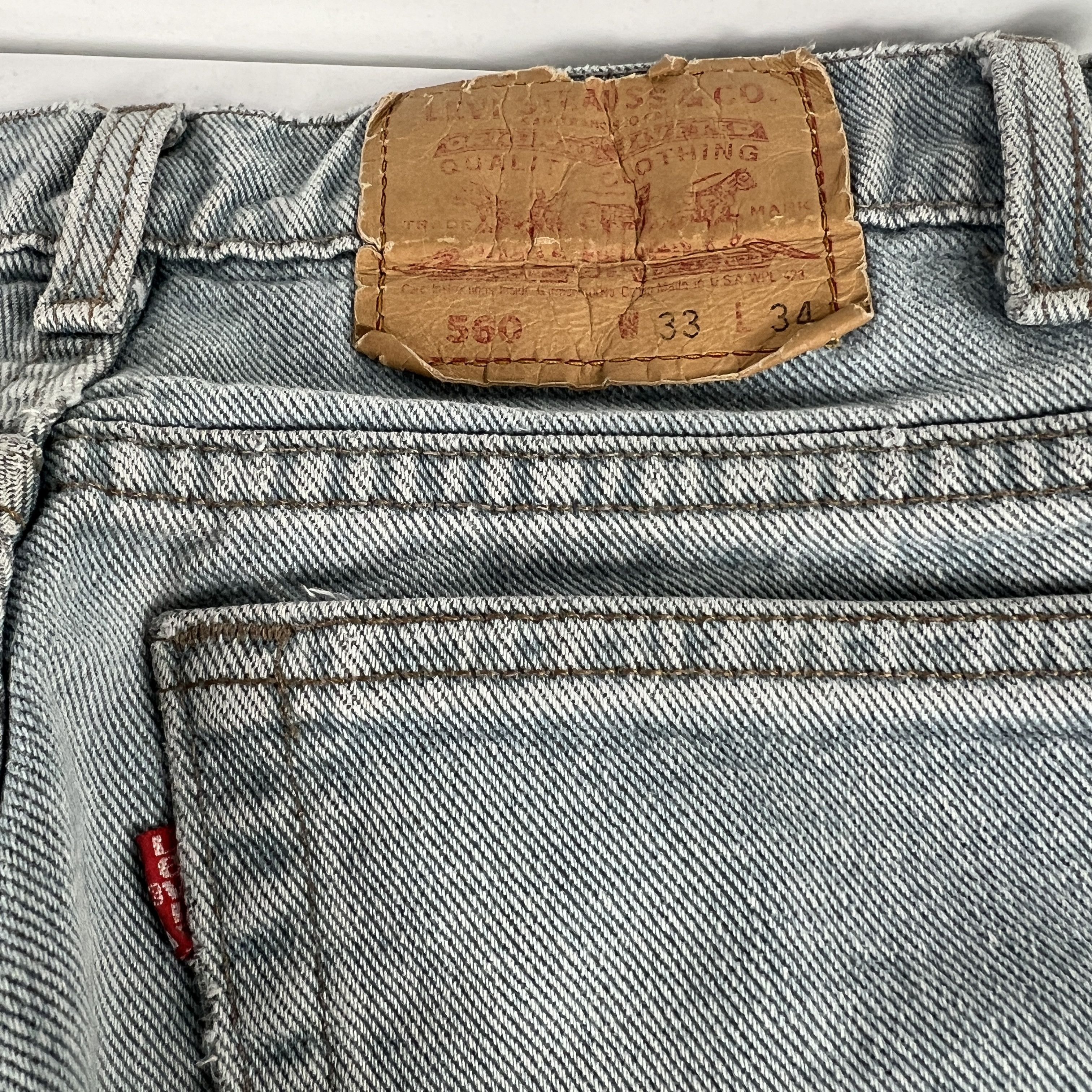 Levi's × Vintage VTG Levi's Jeans 560 Loose Fit Tapered Green Faded Denim Size US 33 - 12 Thumbnail