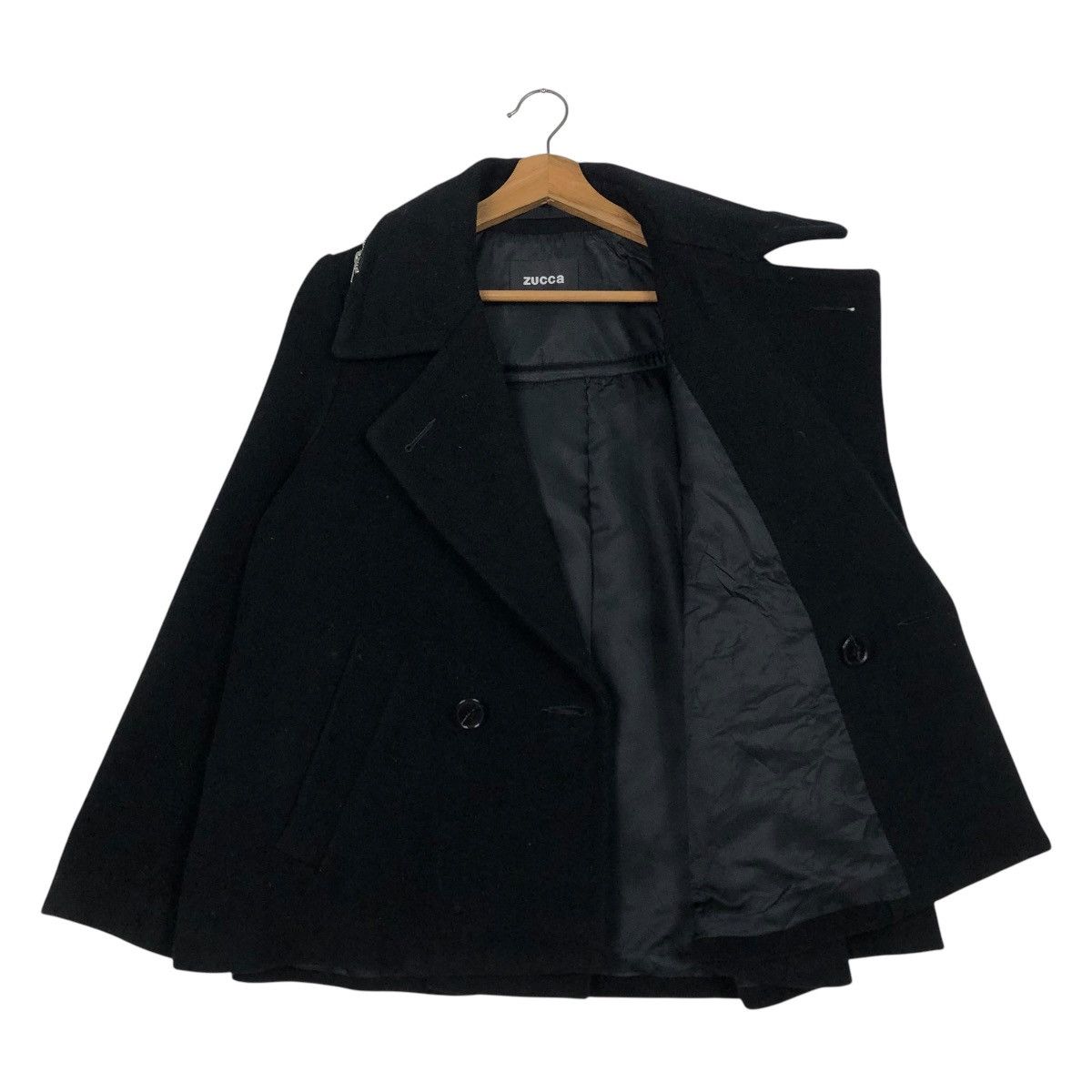 Issey Miyake 🔥RICH BLACK VINTAGE WOOL JACKET CROPPED ZUCCA JAPAN Size US S / EU 44-46 / 1 - 13 Thumbnail