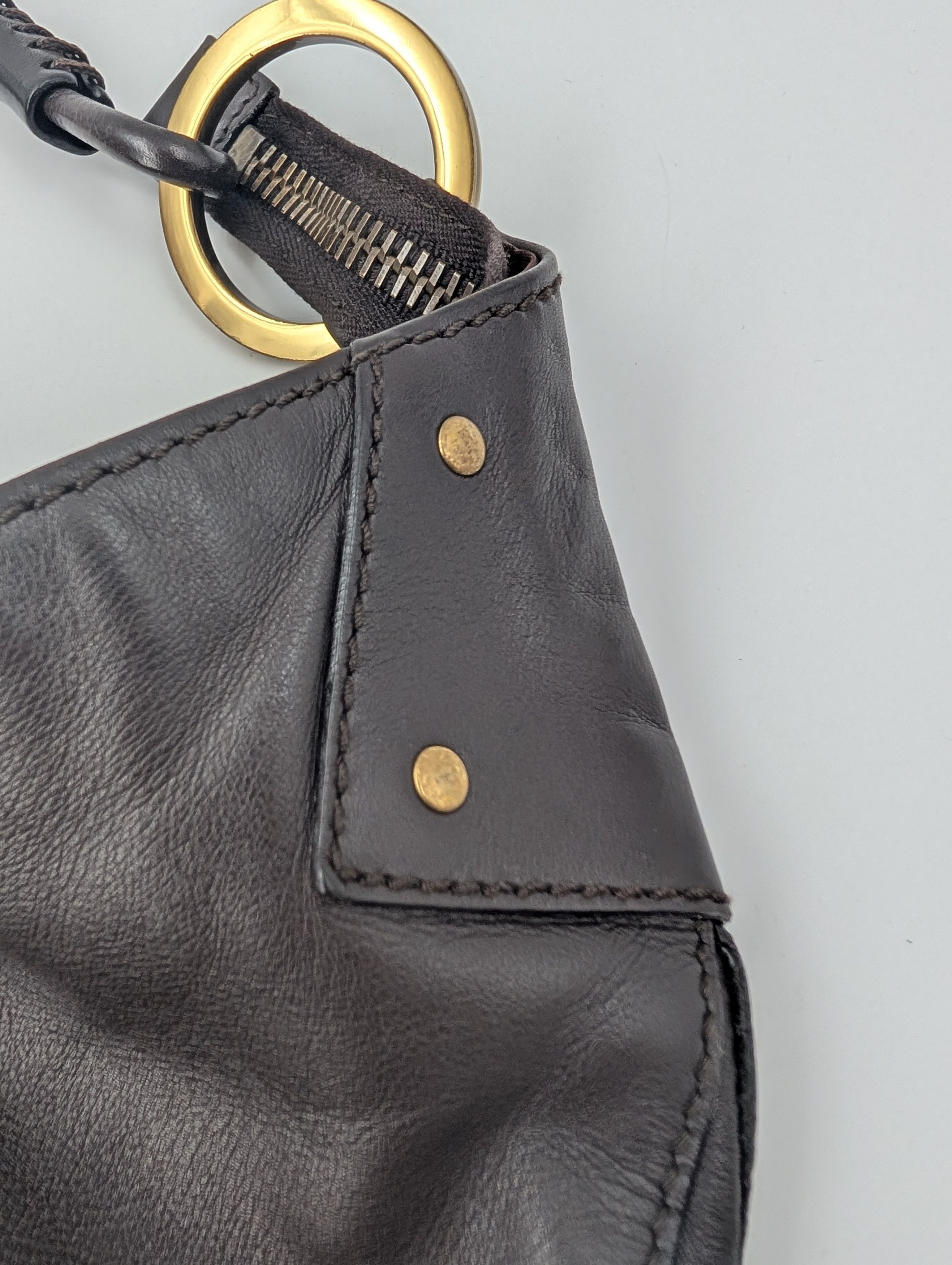 Gucci Gucci Brown Lambskin Moon Hobo Shoulder Bag Size ONE SIZE - 4 Thumbnail