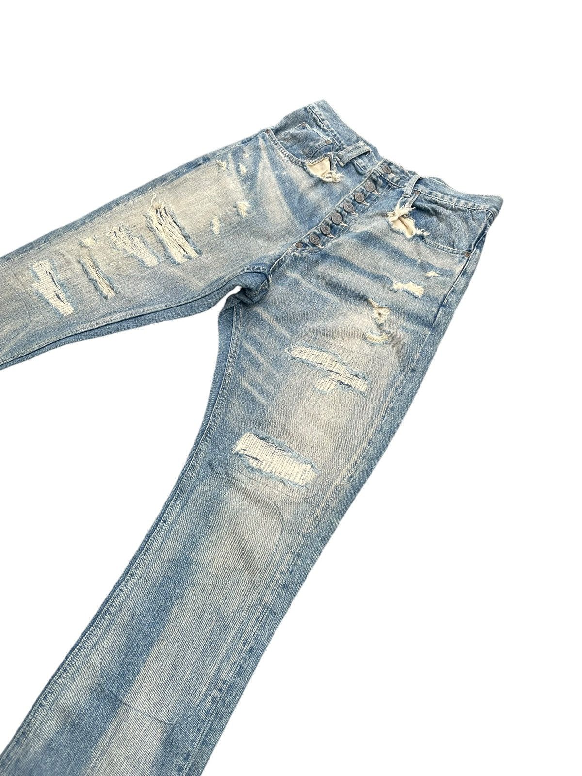 Japanese Brand Bonds & Peace Faded Distresed Jeans Size US 31 - 2 Thumbnail