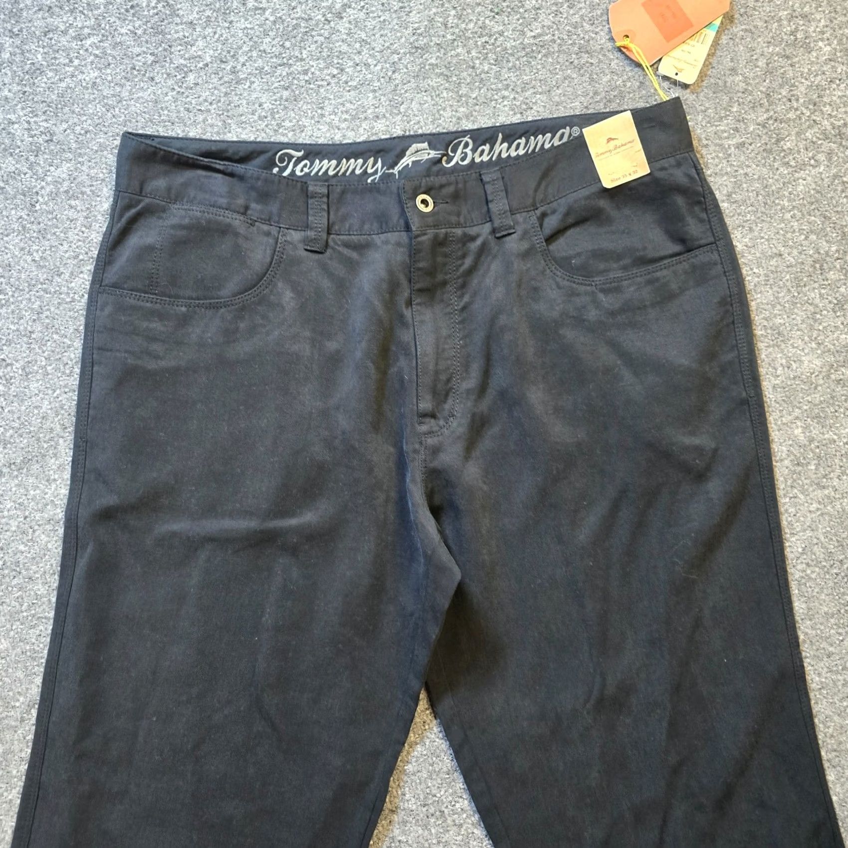 Tommy Bahama Tommy Bahama Pants Mens Size 35x32 Black Tencel Straight Leg Capsule Minimal Size US 35 - 2 Thumbnail
