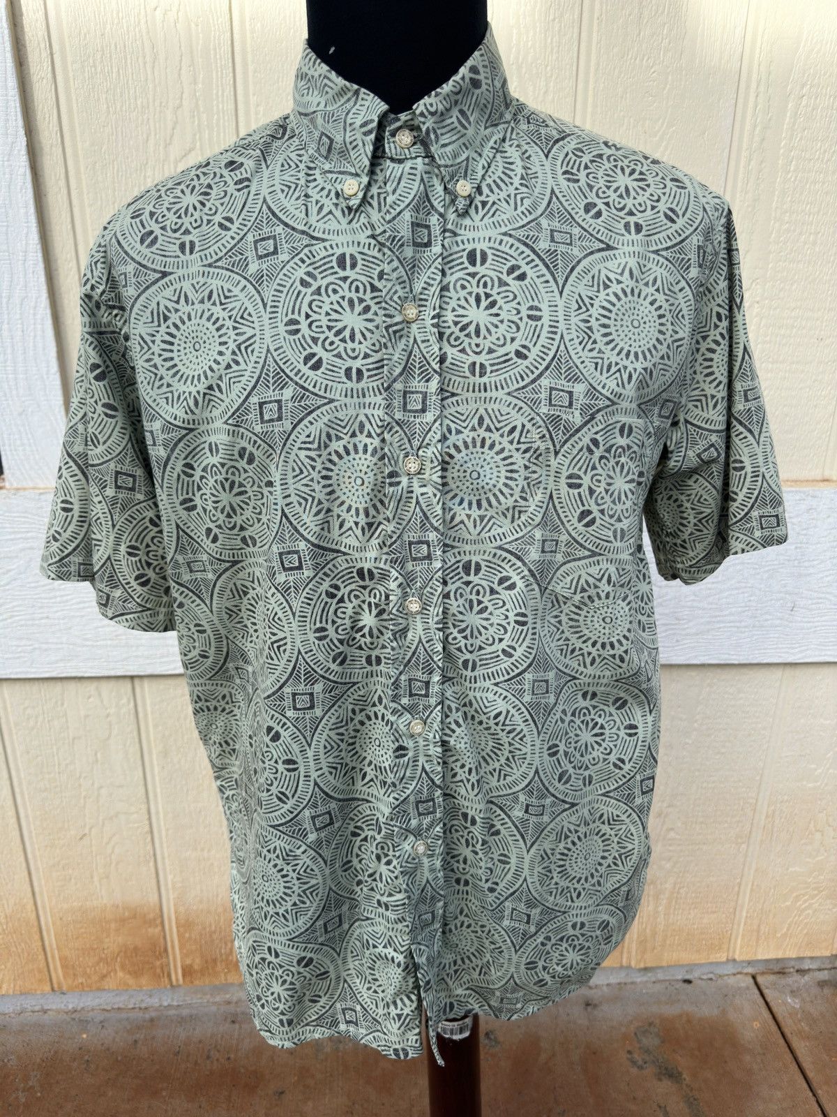 Reyn Spooner Reyn Spooner Green Hawaiian Print Full Button Men's Medium Size US M / EU 48-50 / 2 - 1 Thumbnail