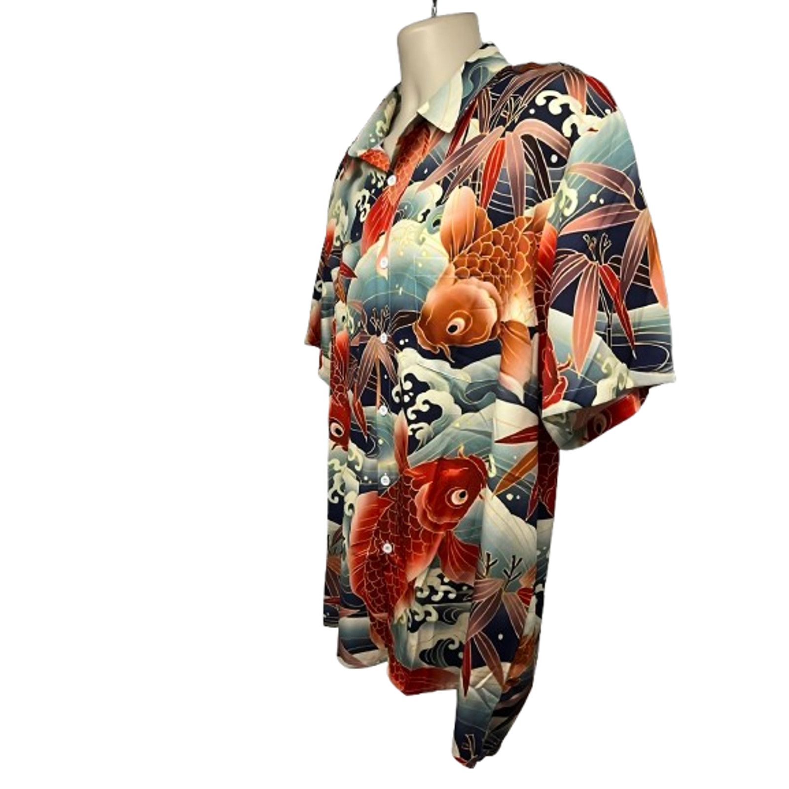 Other All Over Print Koi Fish Button Up Shirt Mens XL Pocket Size US XL / EU 56 / 4 - 3 Thumbnail