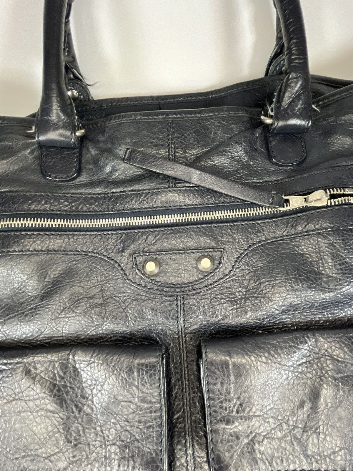 Balenciaga Balenciaga SS12 Archive Cube Leather Tote Black/Dark Navy Size ONE SIZE - 8 Thumbnail