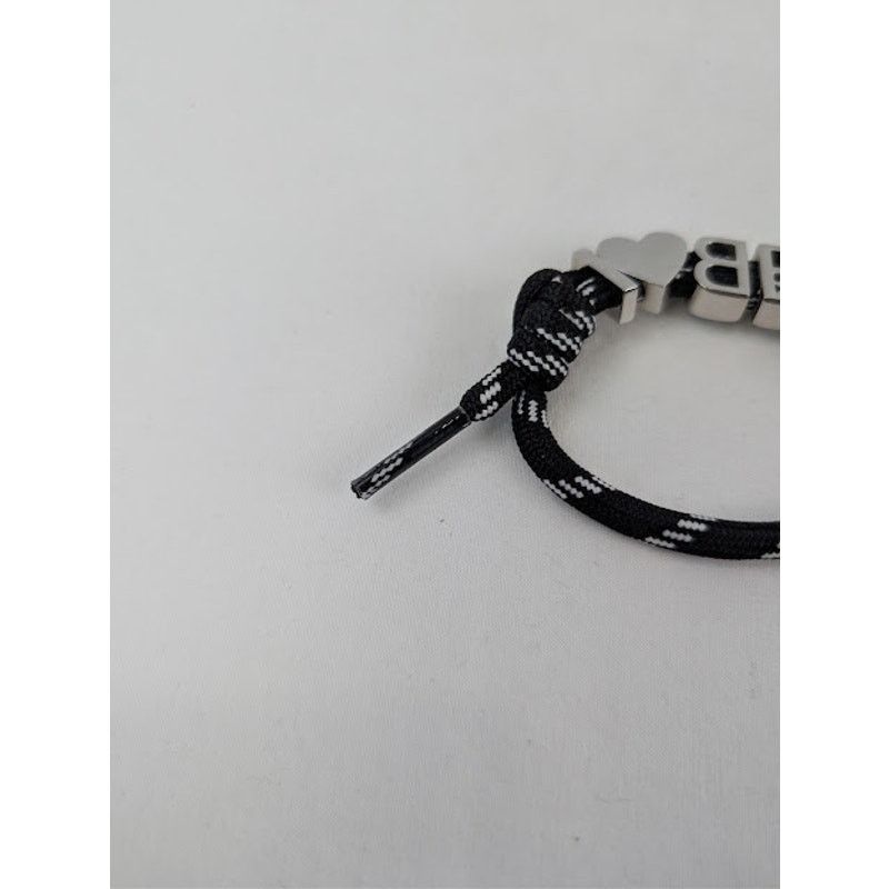 Balenciaga o1rshd1 / 555 / Size: OS / I Heart BB Bracelet Black / White Size ONE SIZE - 6 Thumbnail