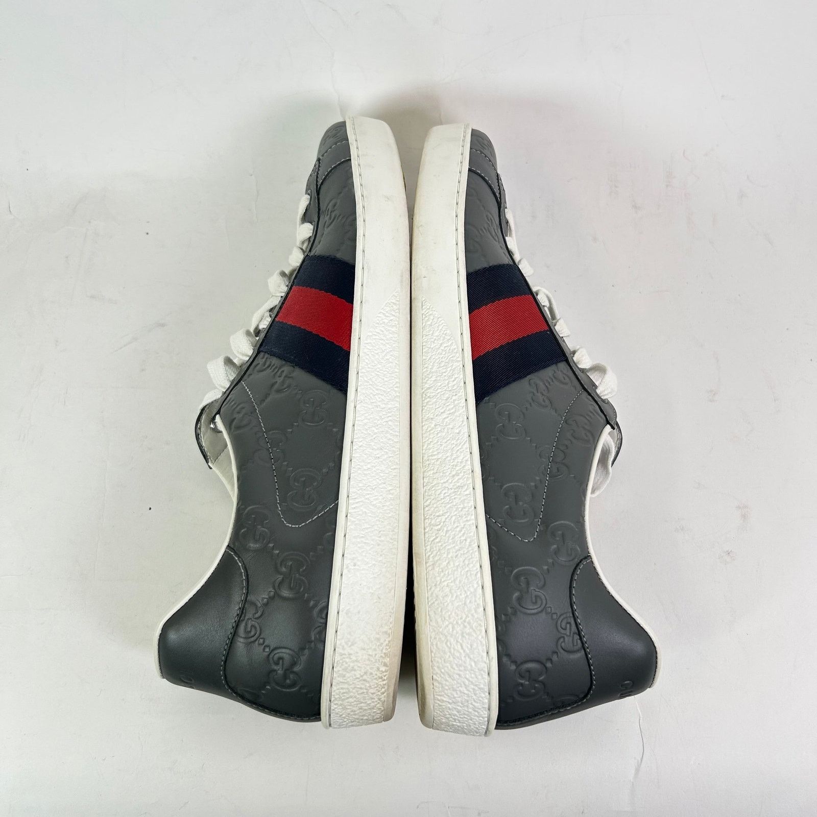 Gucci Gucci Grey Embossed Web Ace Sneaker Size 11 Size US 11 / EU 44 - 5 Thumbnail