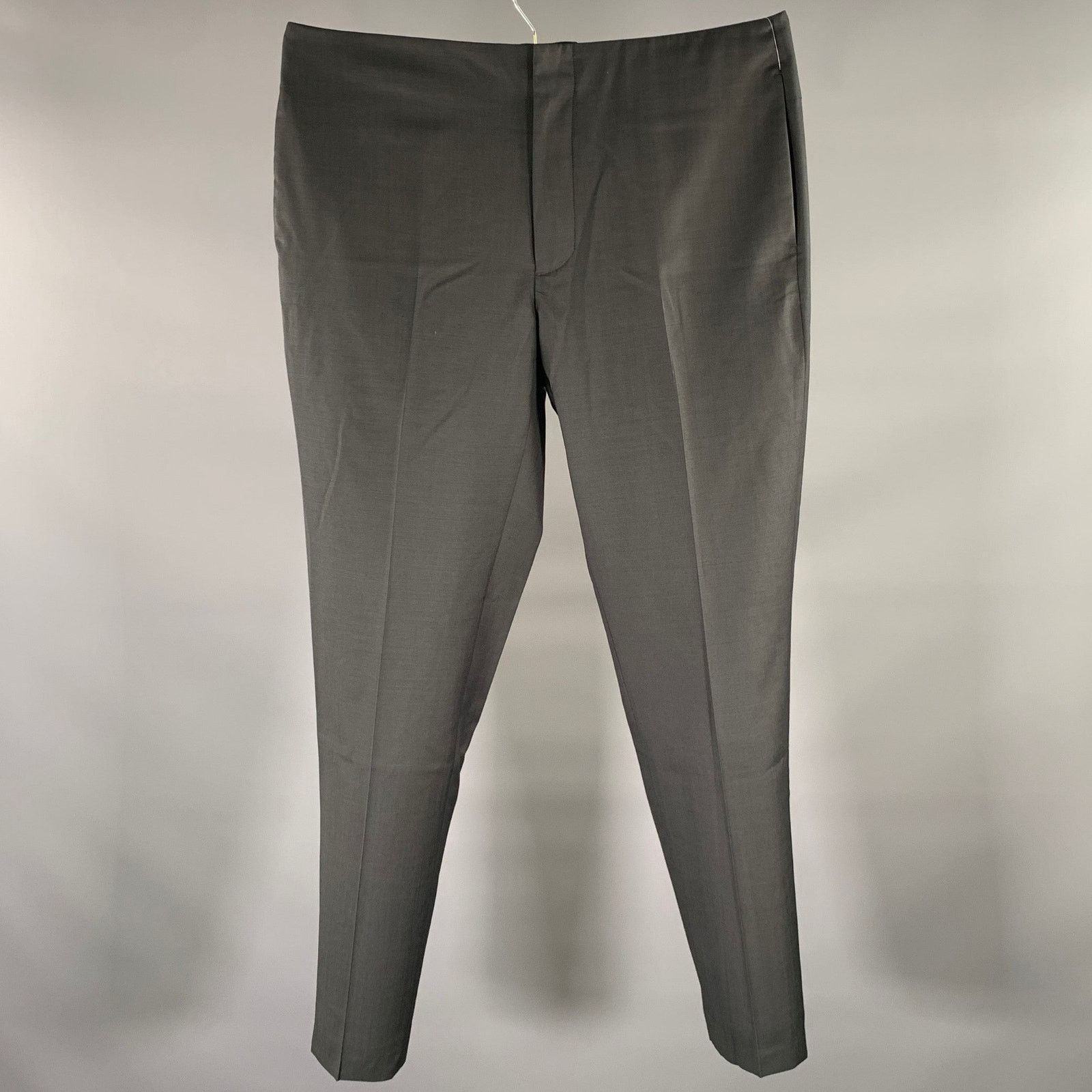 Maison Margiela Size 36 Grey Heather Wool Flat Front Dress Pants Size US 36 / EU 52 - 1 Thumbnail